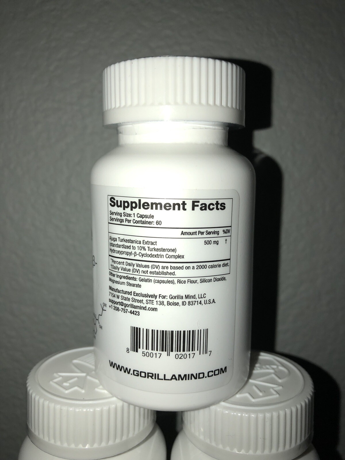 Gorilla Mind Turkesterone 500 mg 60 Caps New Sealed Order Shipped (1 Bottle)