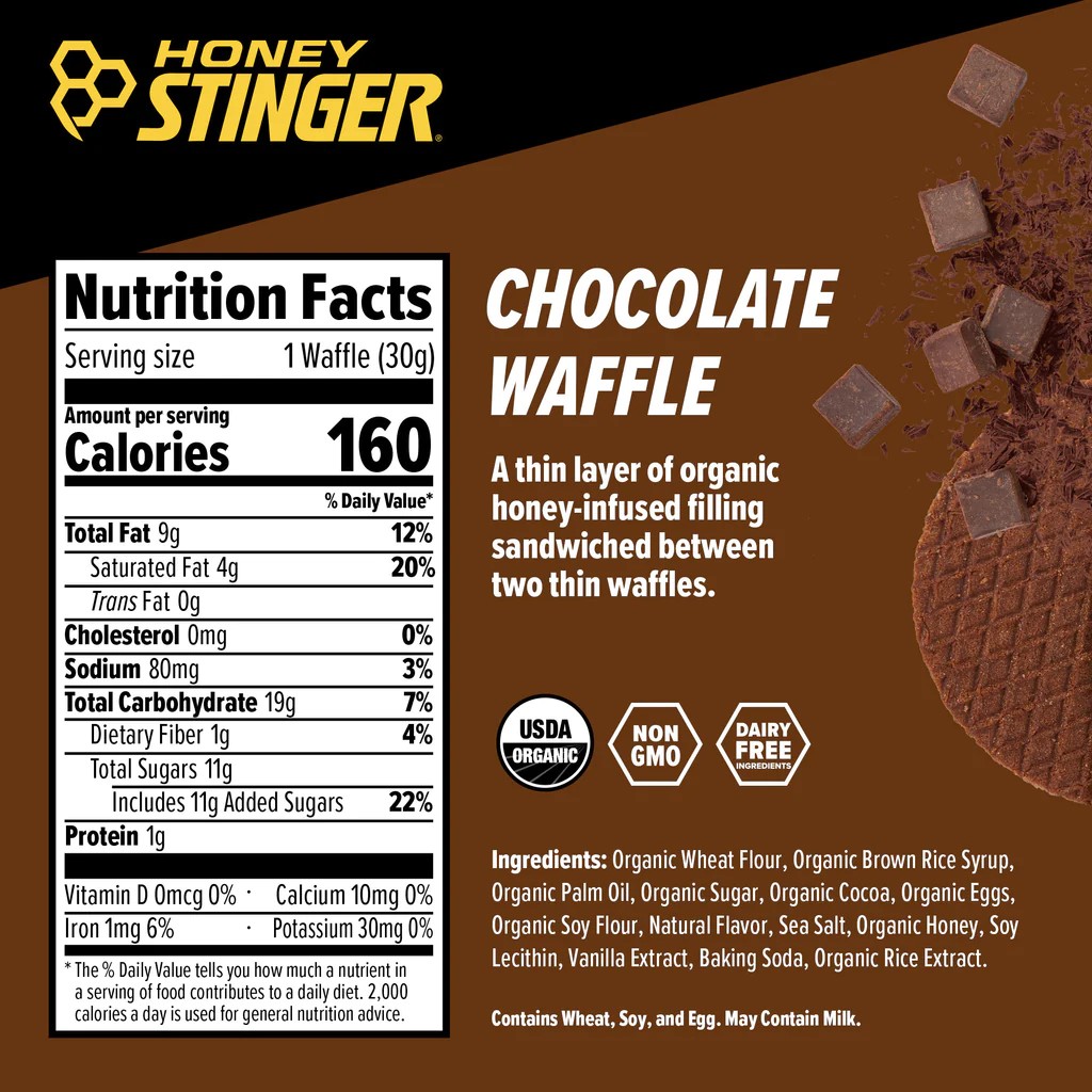 Honey Stinger Organic Stinger Waffle Box of 12 Energy Chocolate Box of 12 Yes