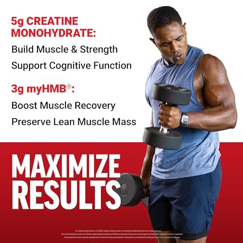 Creatine HMB Powder Muscle Growth Strength 30 Servings Unflavored