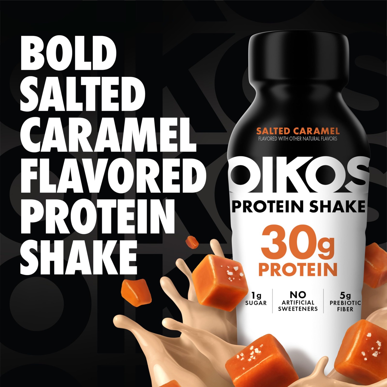 Oikos Protein Shake, Salted Caramel, 30g High 12 Fl Oz (Pack of 4)