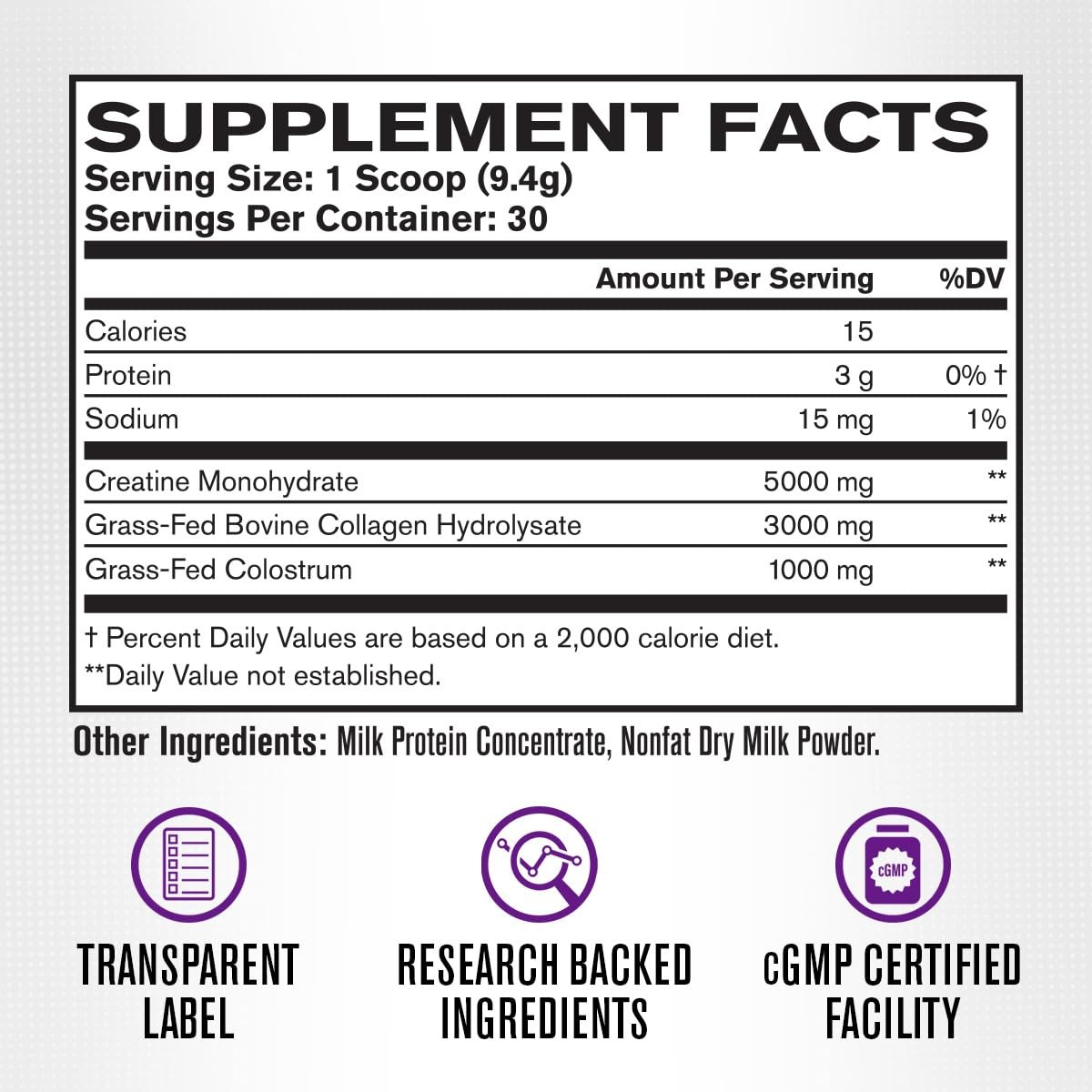 Women’s Creatine Monohydrate with Collagen & Colostrum Unflavored Supplements