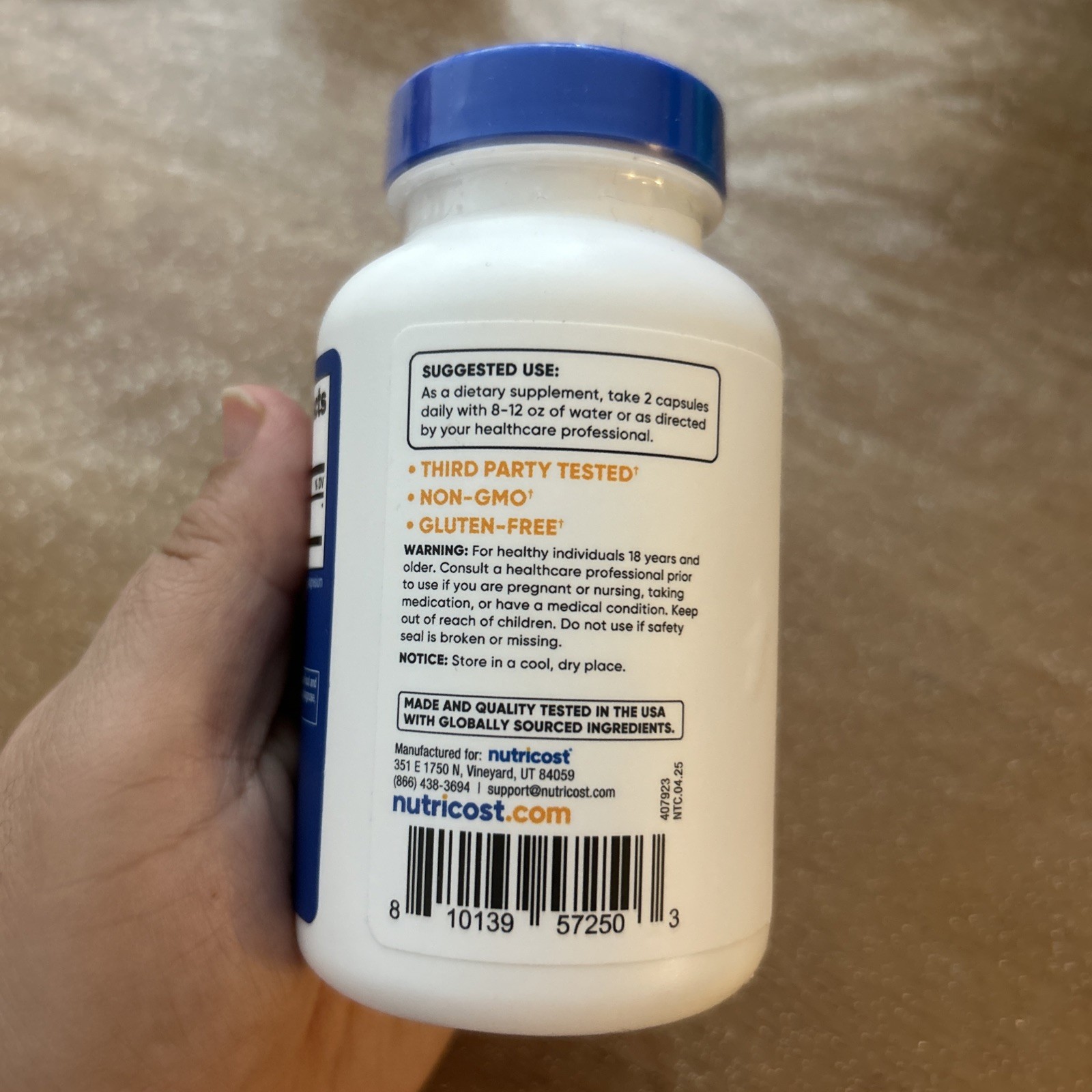 Nutricost Betaine Anhydrous 1500mg, 60 Servings Exp 06/2028