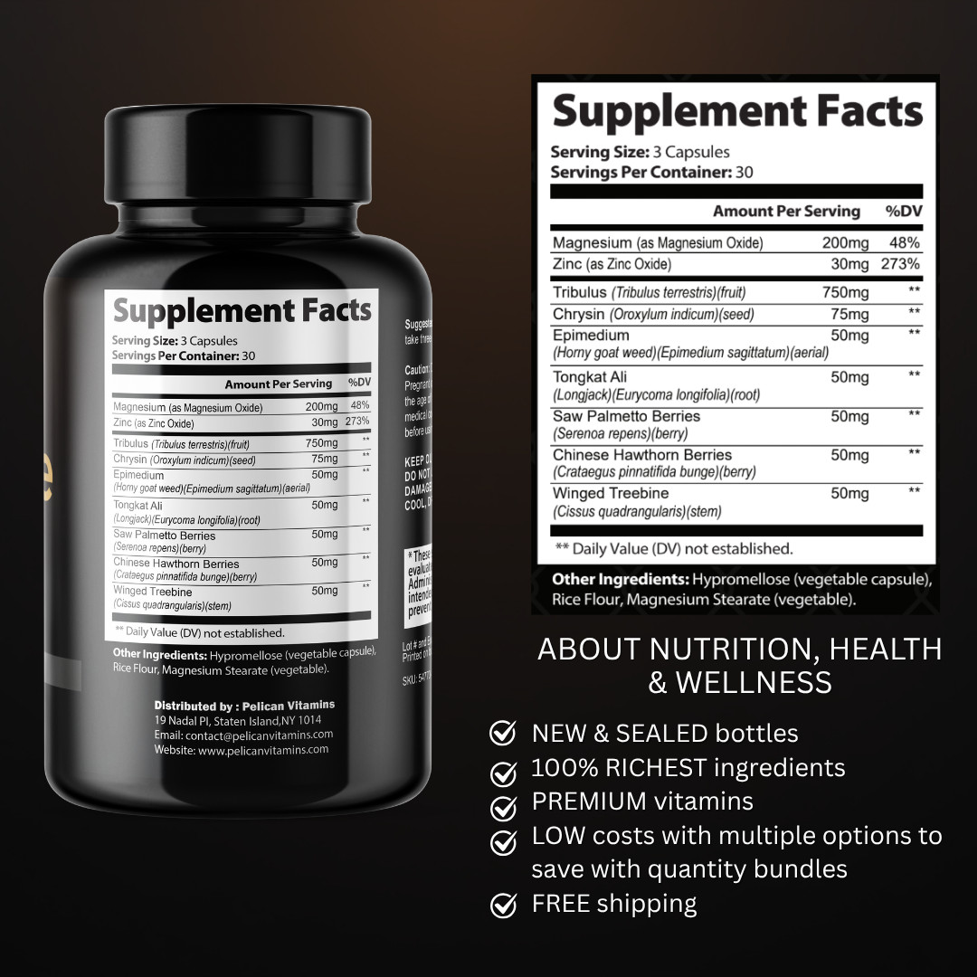 Vital Rise- Bodybuilding & Men’s Health Support- 2 Bottles- 180 Capsules