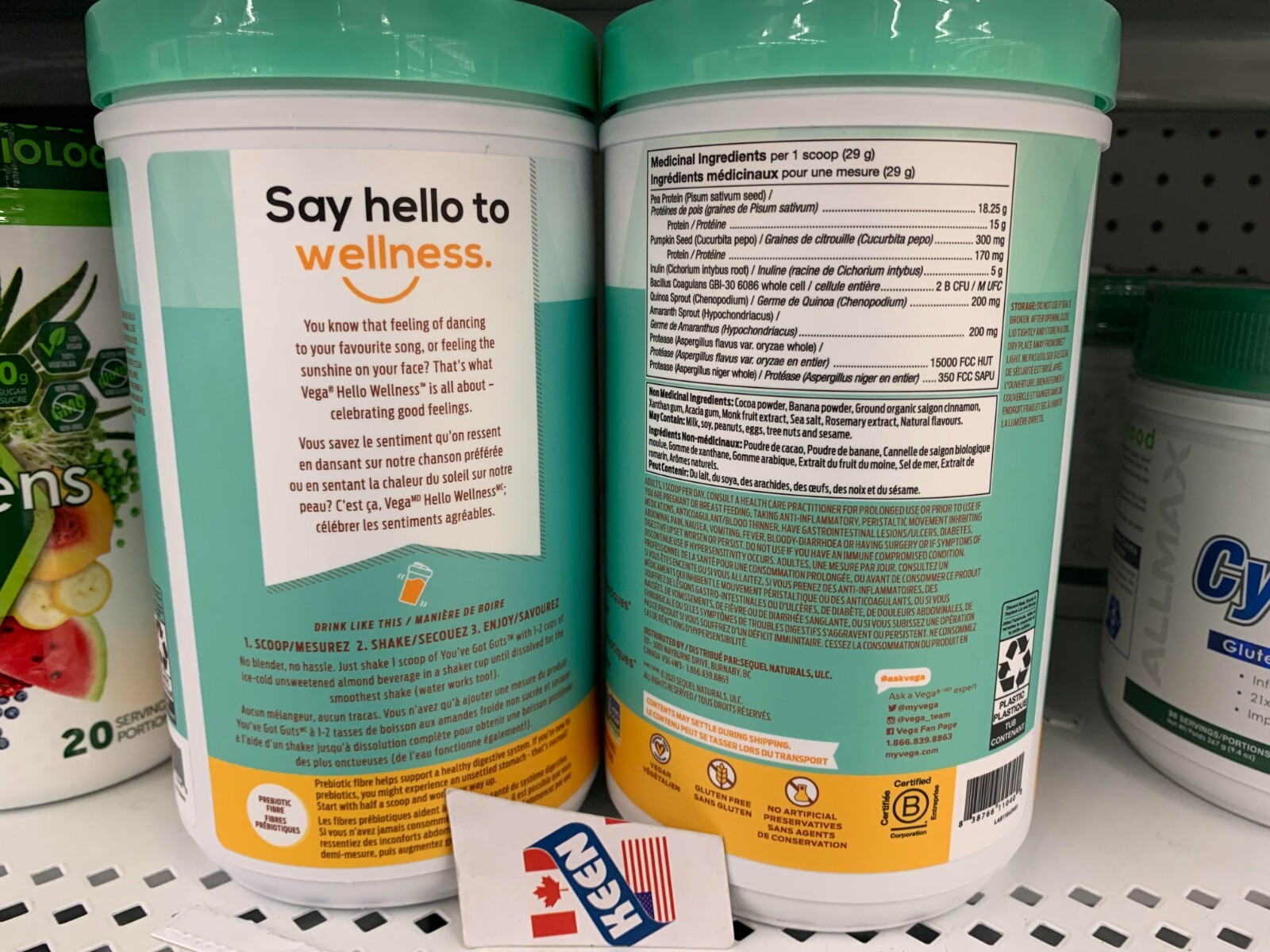 Vega Hello Wellness You’ve Got Guts Protein Powder 14 Serve 405 g, Exp:2027/01