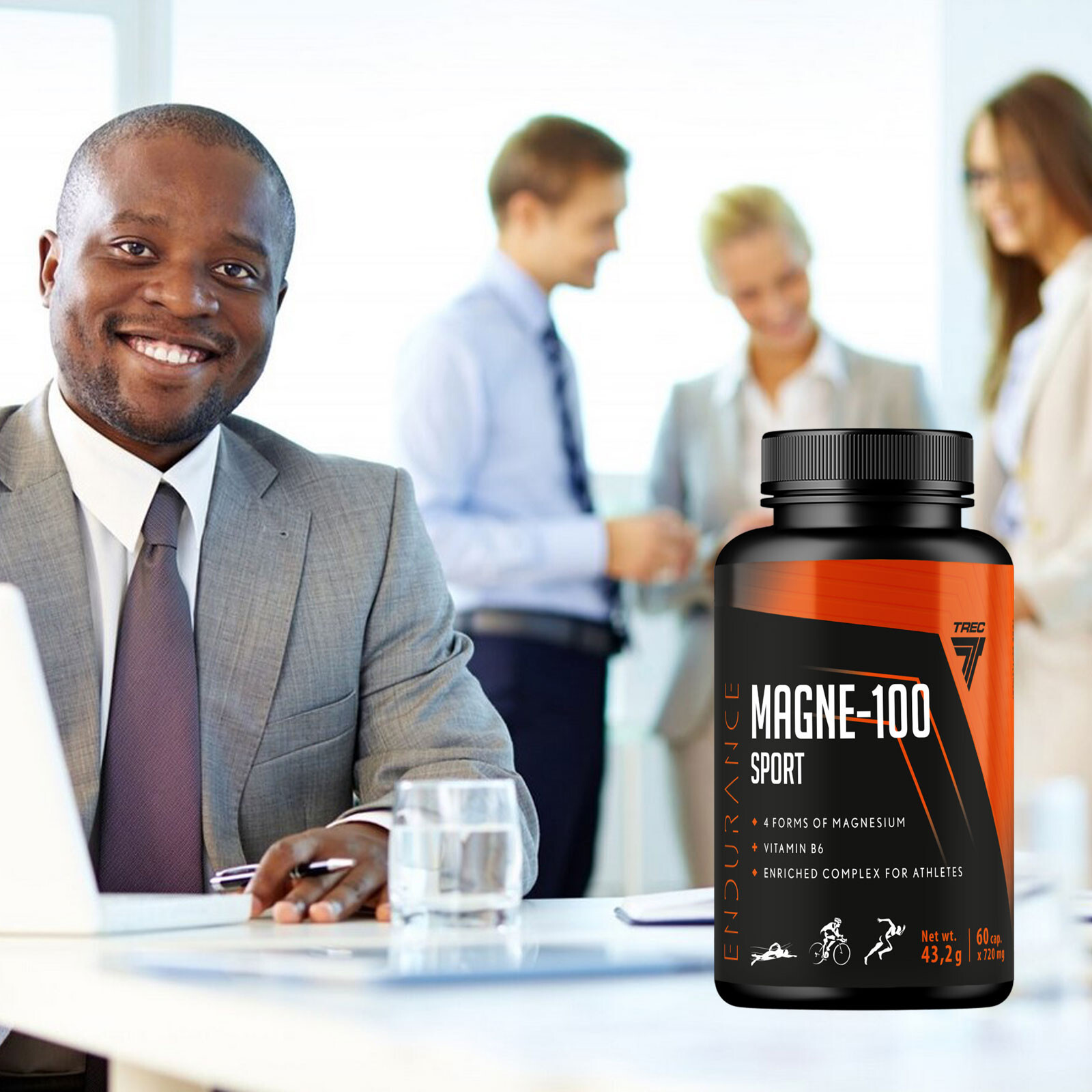MAGNE-100 SPORT 60–360 Caps – Magnesium + B6 for Cramps, Energy & Recovery