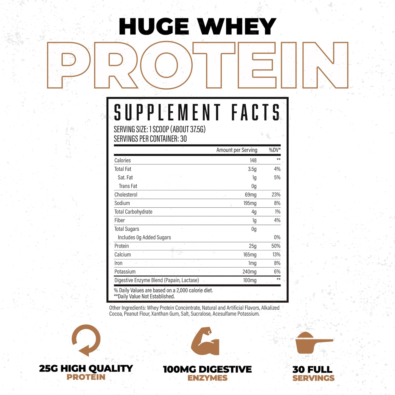Huge Whey, Protein Powder for Muscle Gain, 25g Protein, 12g EAAs, Supports Mu…