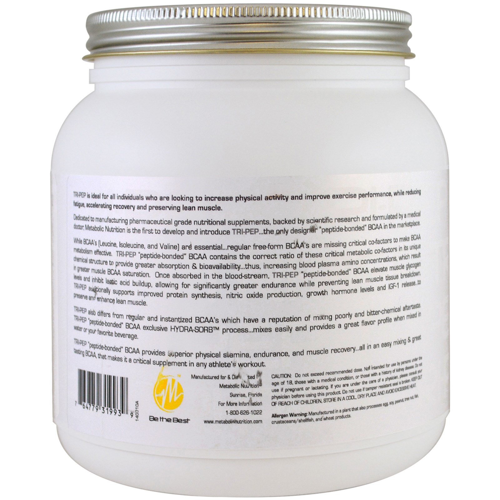 Tri-Pep, Branch Chain Amino Acid, Lemonade, 14.1 oz (400 g)