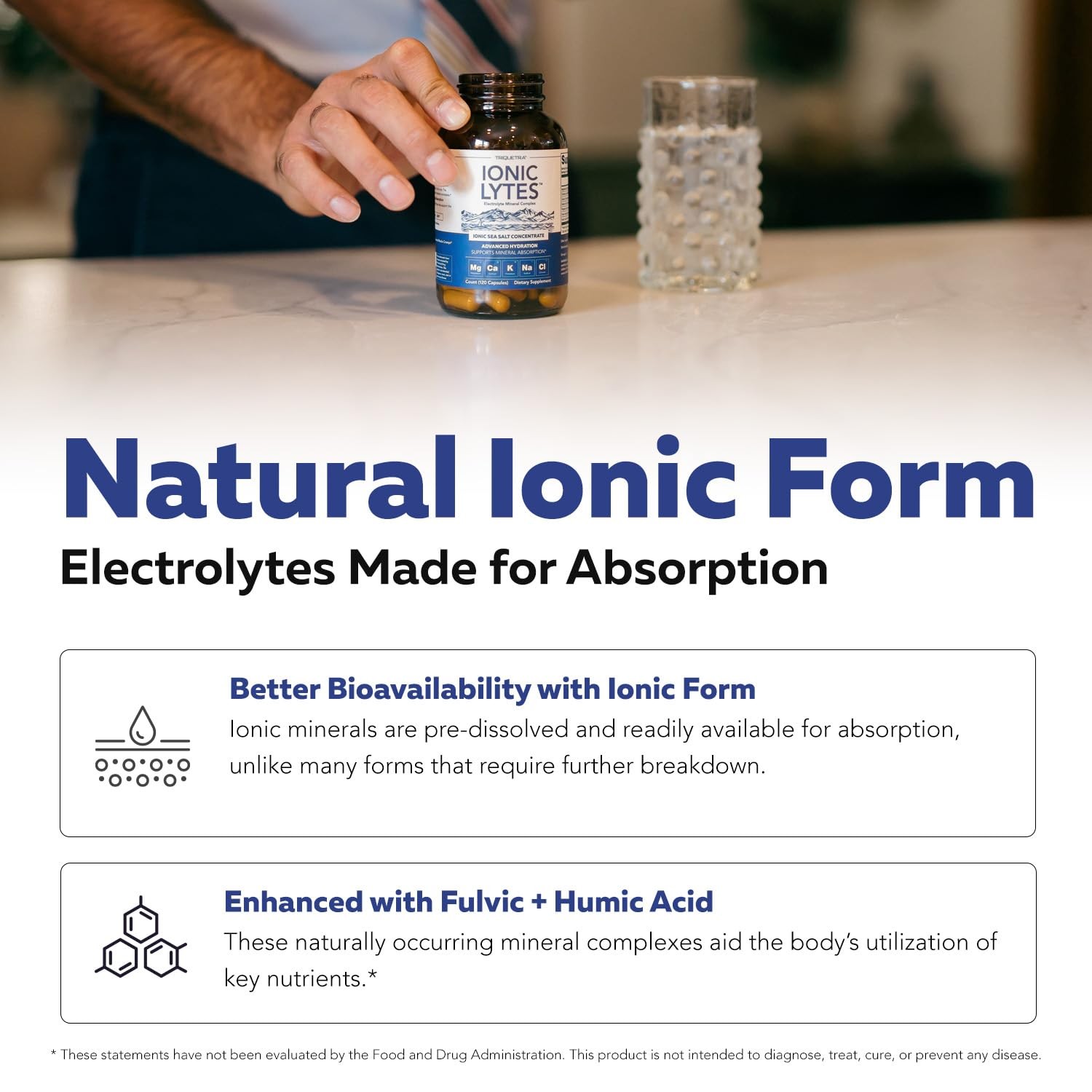 Ionic Lytes™ Electrolyte Mineral Complex with Ionic Sea Salt, Fulvic & Humic Aci