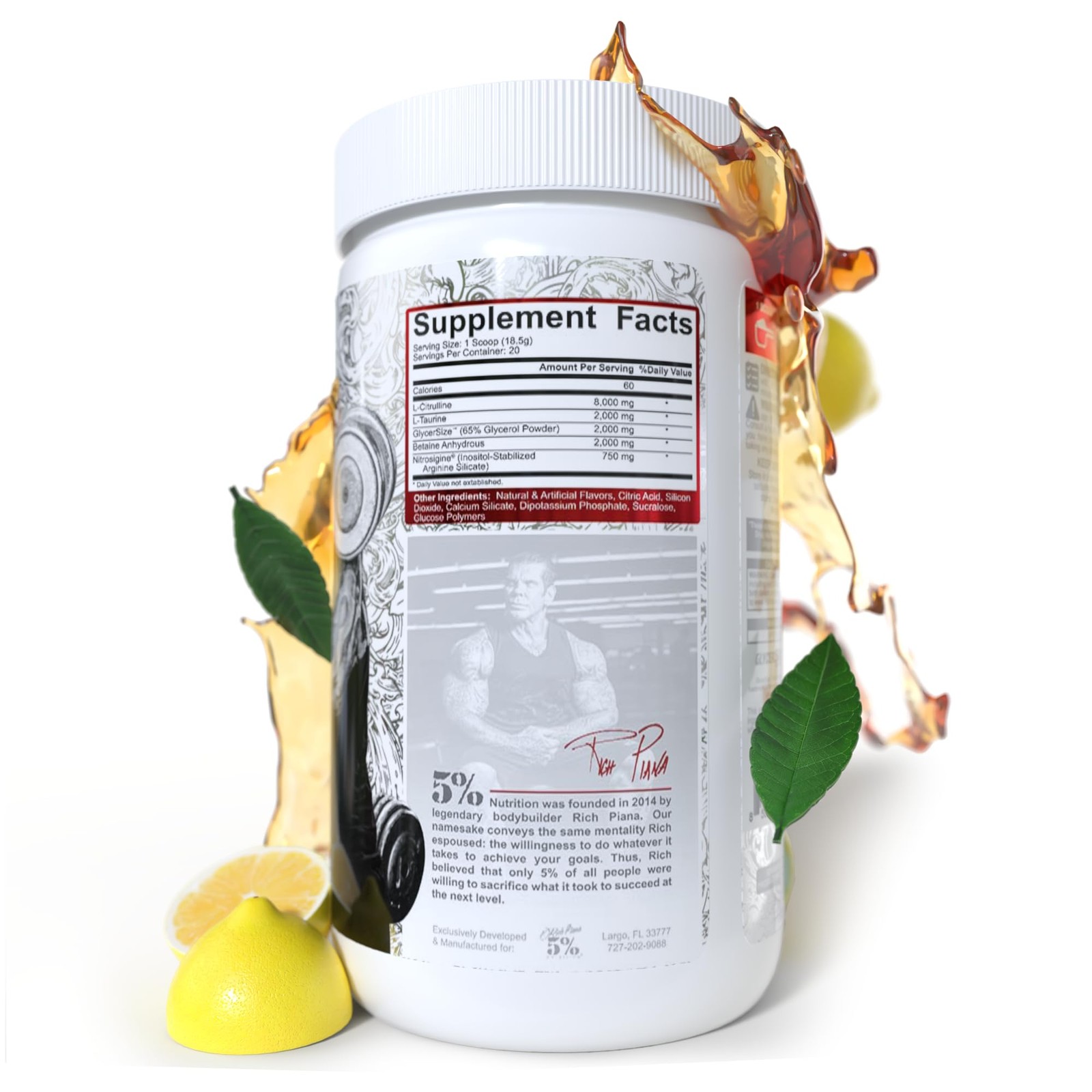 5% Nutrition FullAF Stim-Free Pre-Workout Powder – L-Citrulline, Nitrosigine, Pu