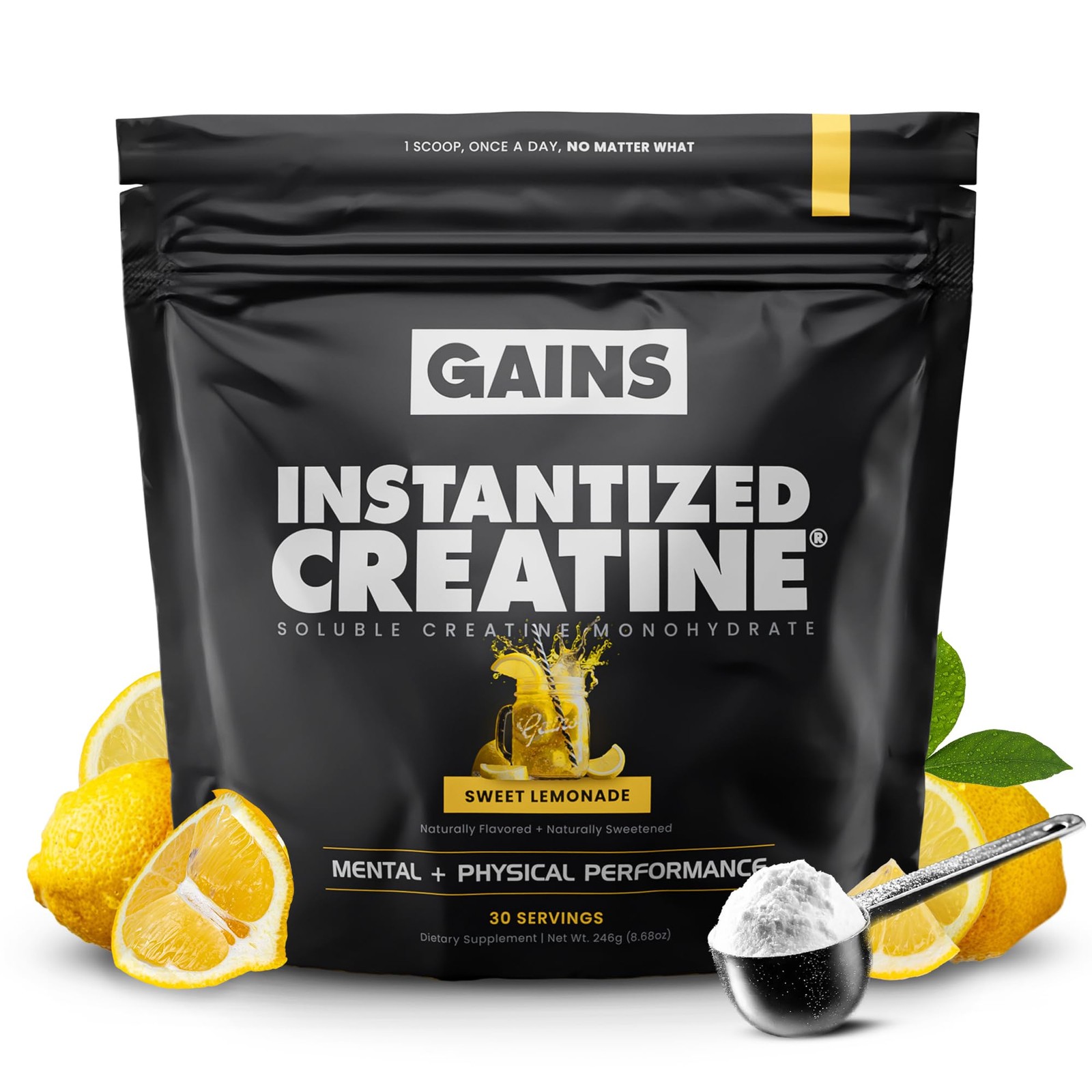 Gains in Bulk Instantized Creatine Monohydrate for 30 Servings (Pack of 1)