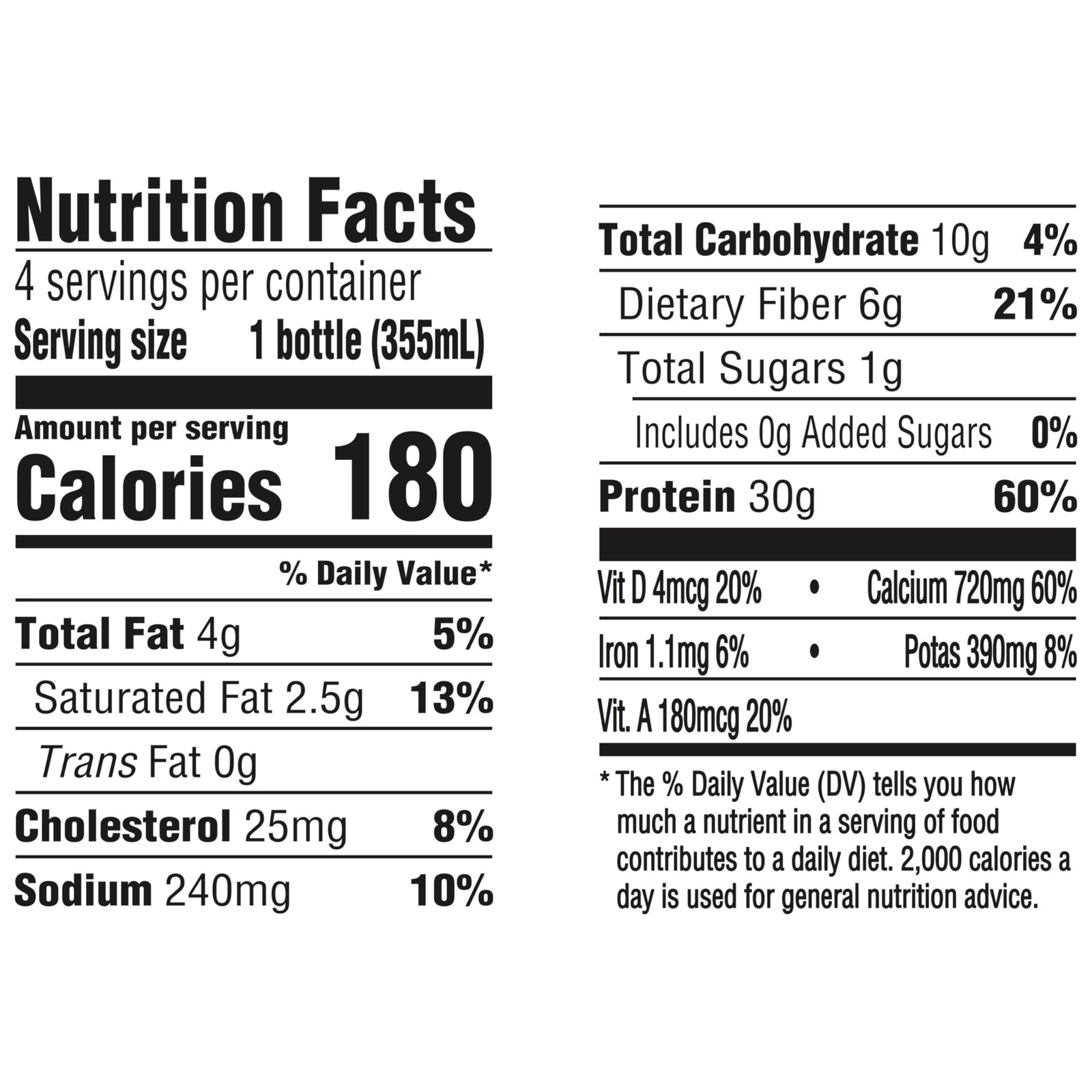 Oikos 30g Protein Shake, Mocha Latte, Shelf Stable, High 3 Fl Oz (Pack of 4)