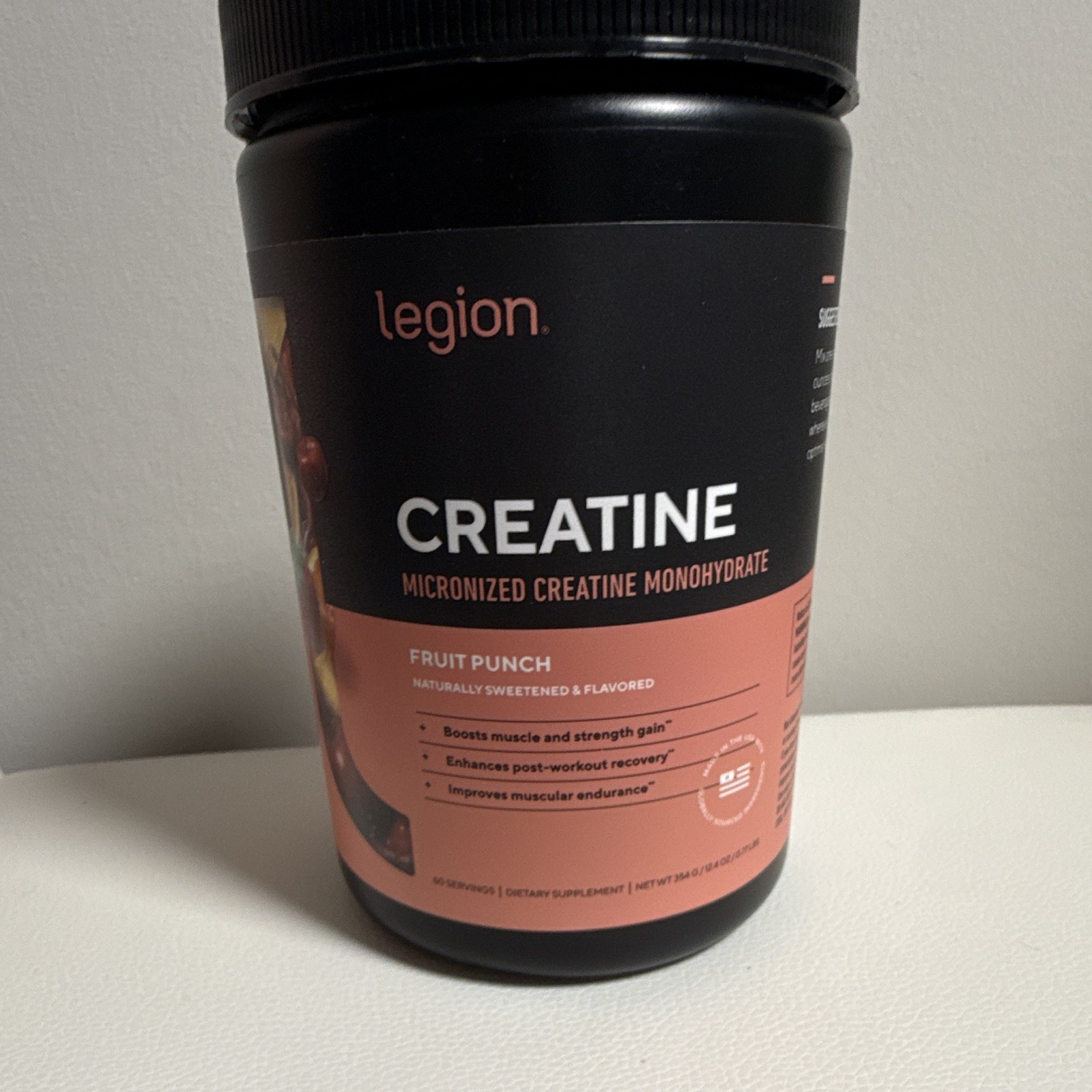 Legion Micronized Creatine Monohydrate Powder Fruit Punch 300g Naturally Sweet