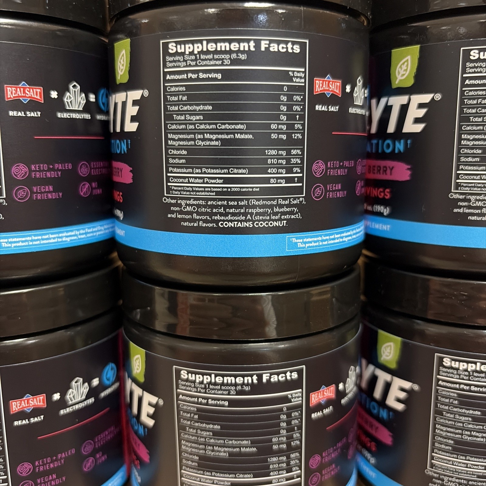6-PACK Redmond Re-Lyte Hydration Mixed Berry 6.7oz Each – 180 Servings Total