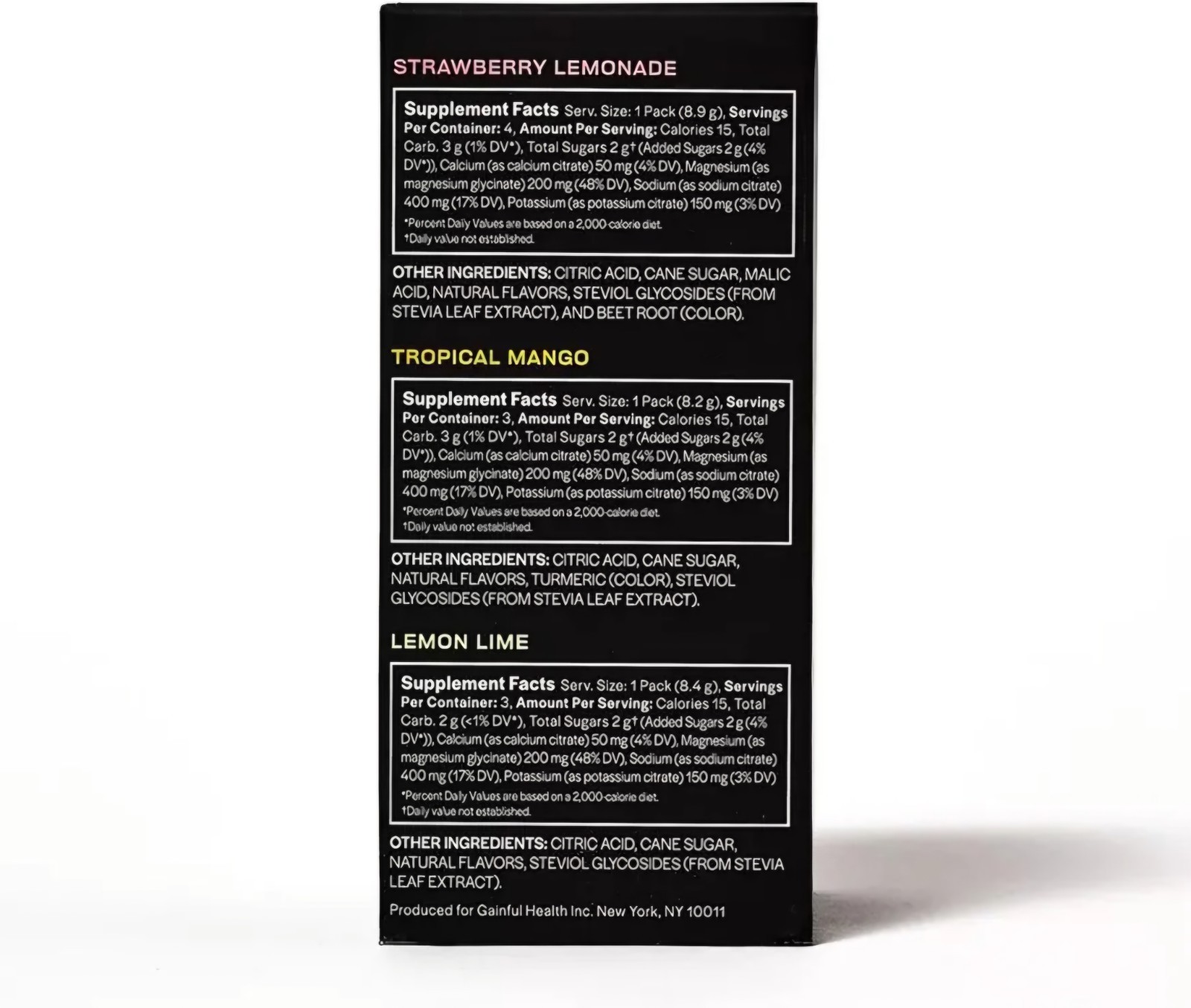 Gainful Hydration Packets Variety 2 Pack Decaffeinated w/ Electrolytes 20 Sticks