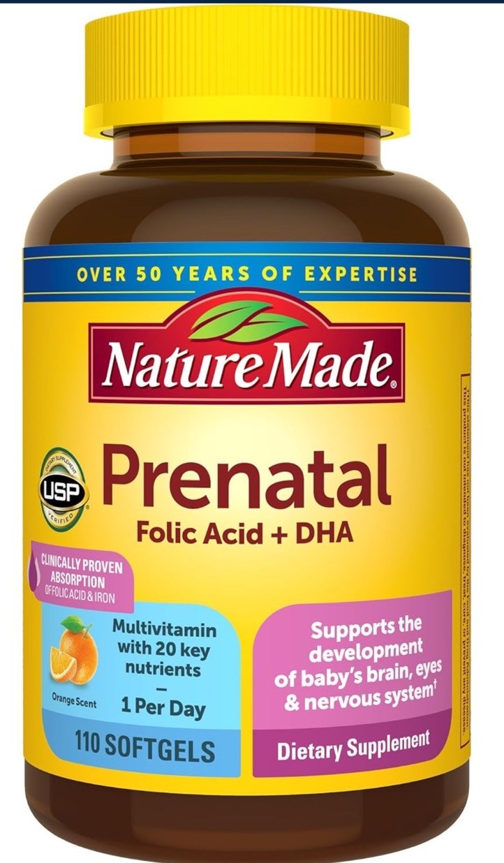 Pregnancy Prenatal Vitamins Folic Acid+ DHA, Daily Nutritional Support 110 count