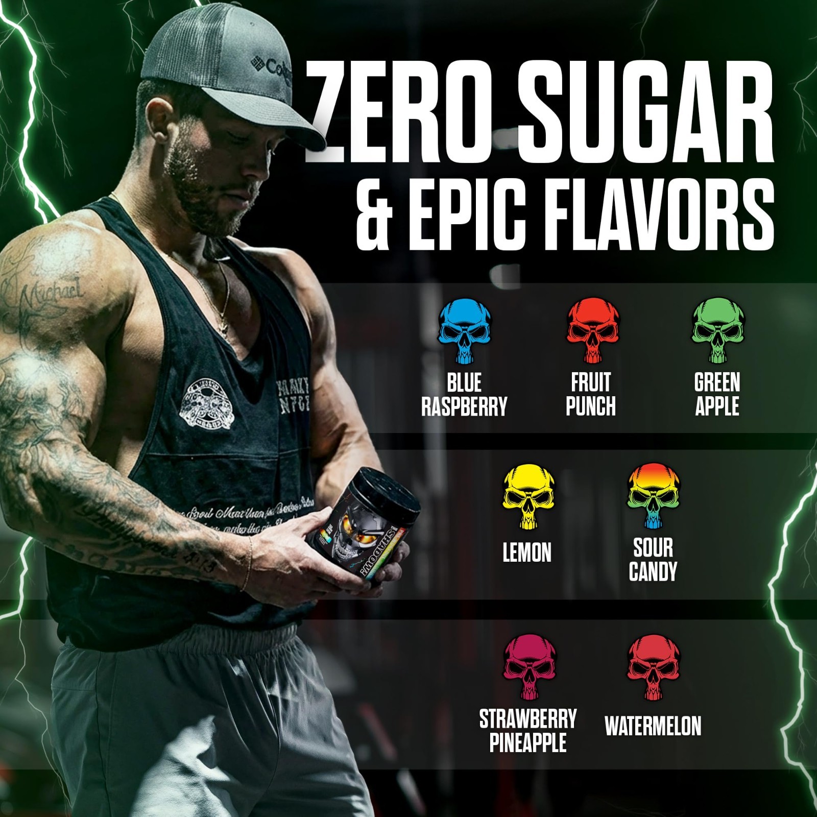 Strong Pre Workout Powder, High Stim Energy Booster, 350mg Caffeine, Fruit Punch