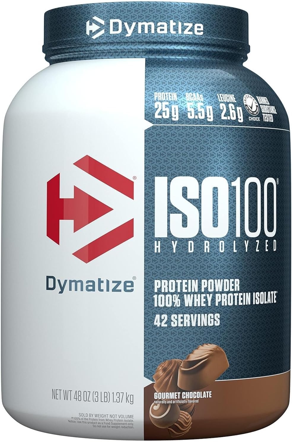 ISO 100 WHEY PROTEIN POWDER ISOLATE, GOURMET CHOCOLATE, 3 LBS – WHITE