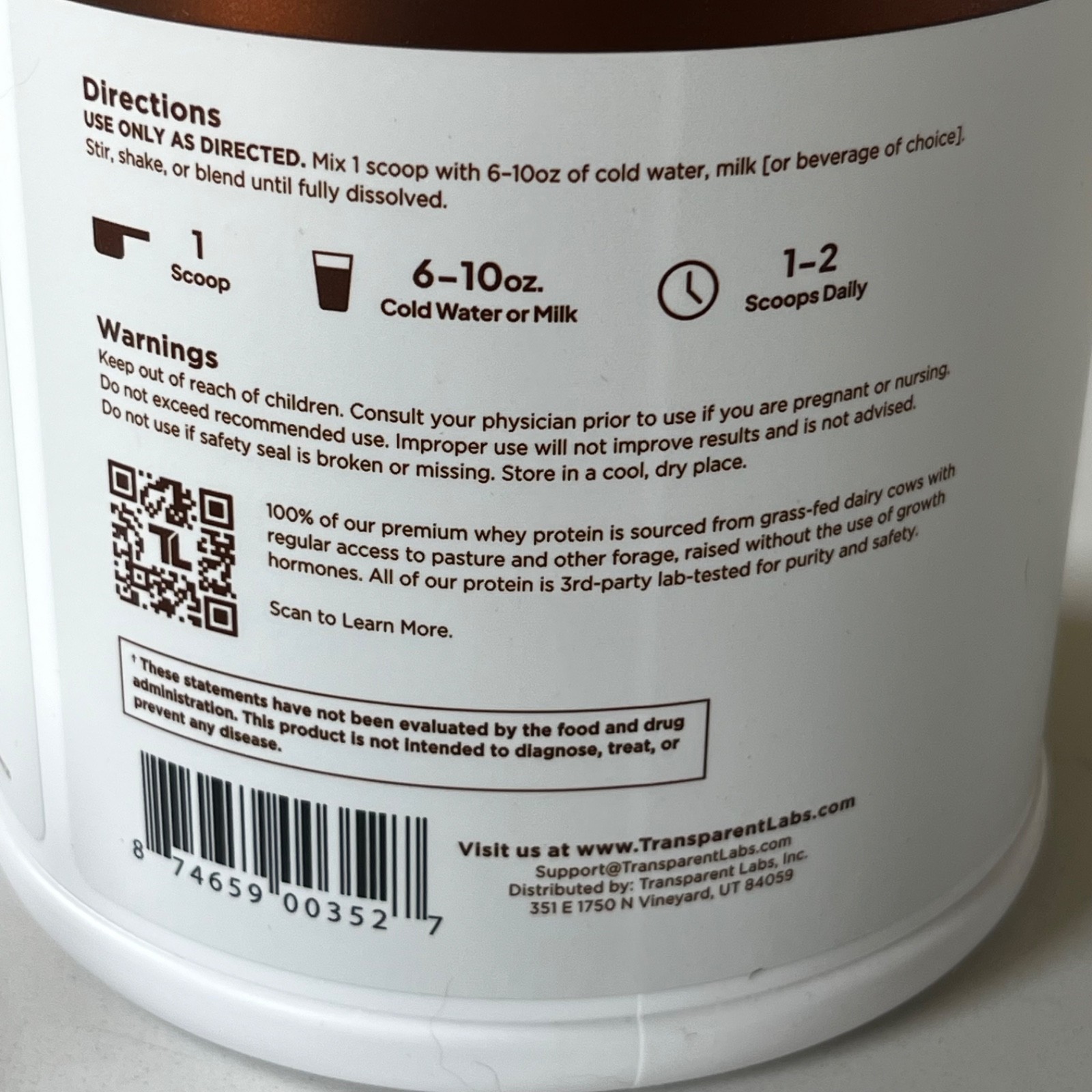 Transparent Labs Protein Coffee Grass-Fed 15 Srv Mocha 13.6 oz