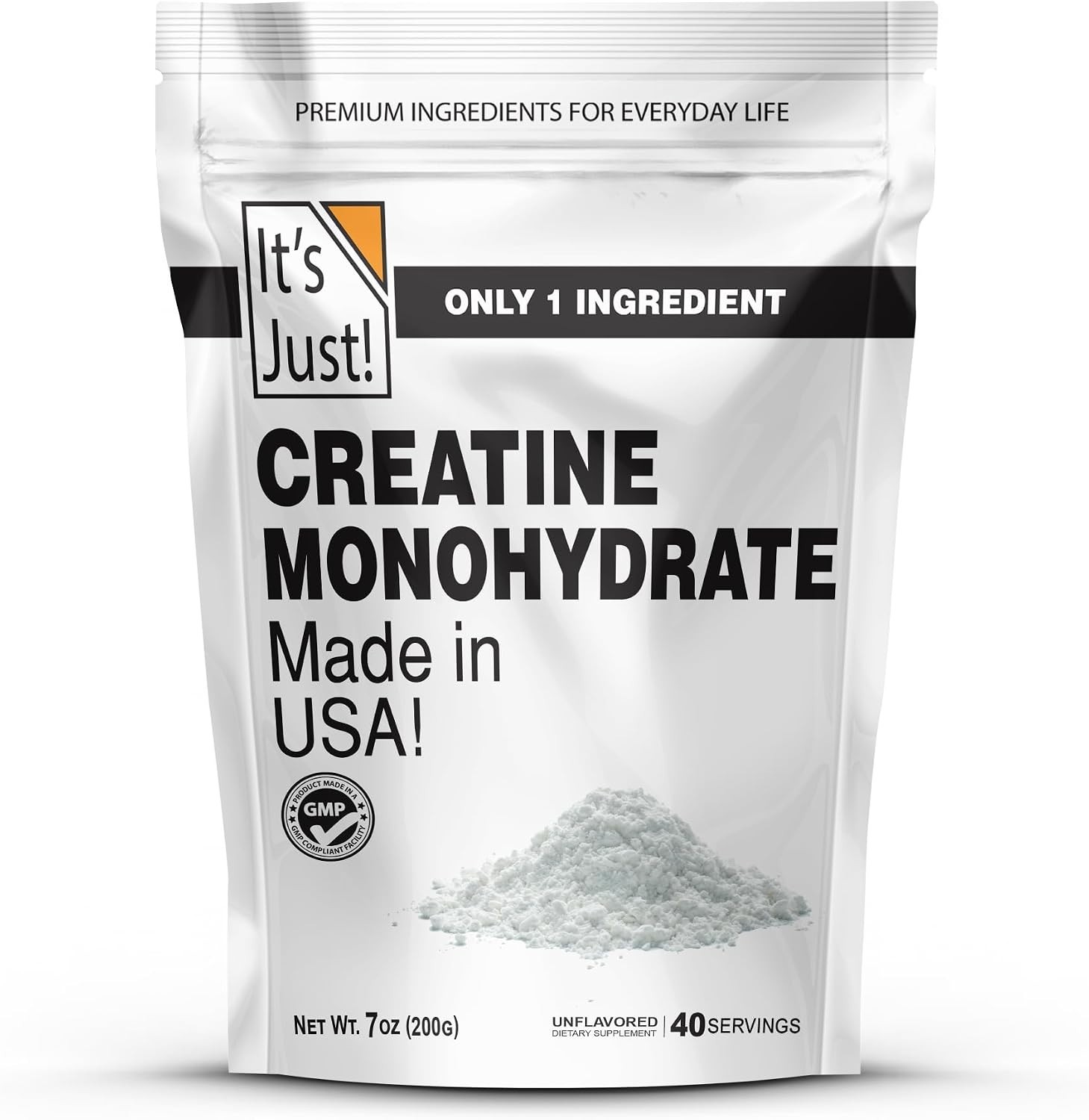 Creatine Monohydrate Powder 200g Unflavored 40 Servings Pure Made in USA 5g