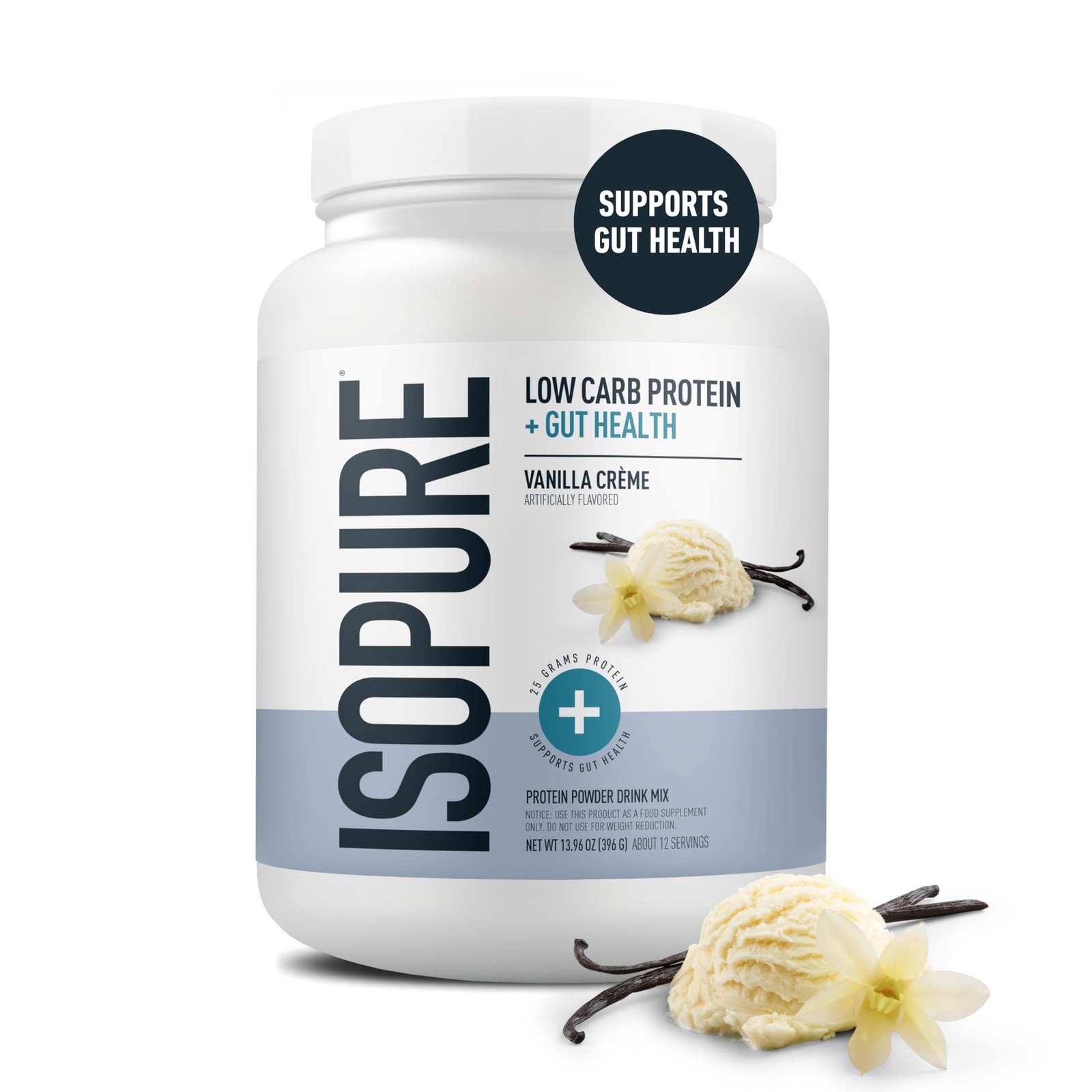 Isopure Protein Gut Health Immune Support Powder Vanilla Crme 25G Whey Protein
