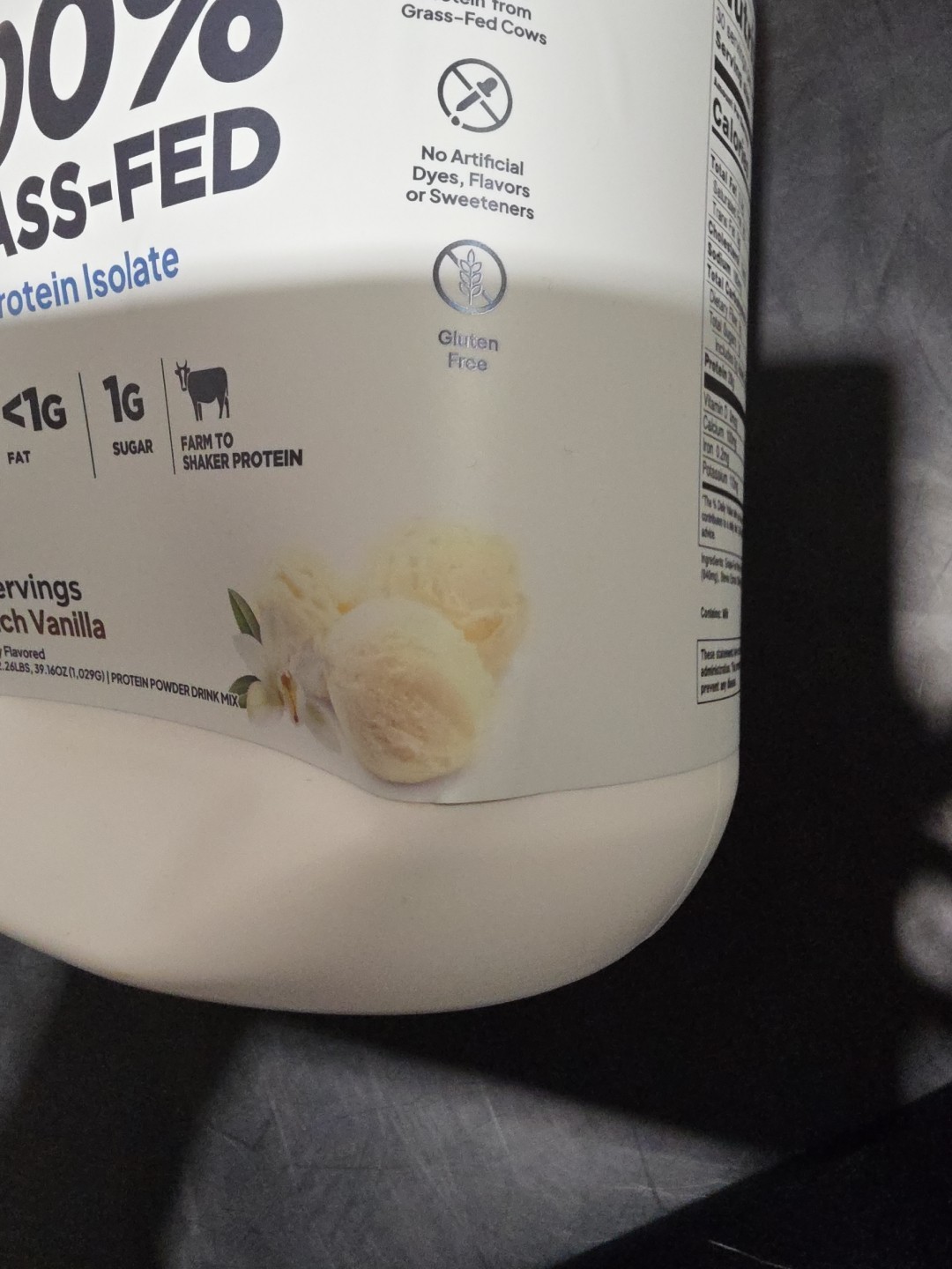 Transparent Labs 100% Grass Fed Whey Protein – French Vanilla Naturally Flavored