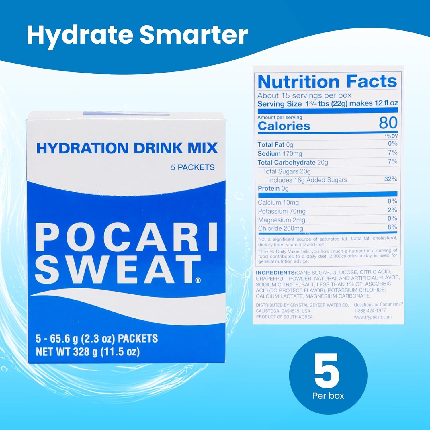 Pocari Sweat Electrolyte Drink 5 Packet Box – Hydration, Replenishment & Recover