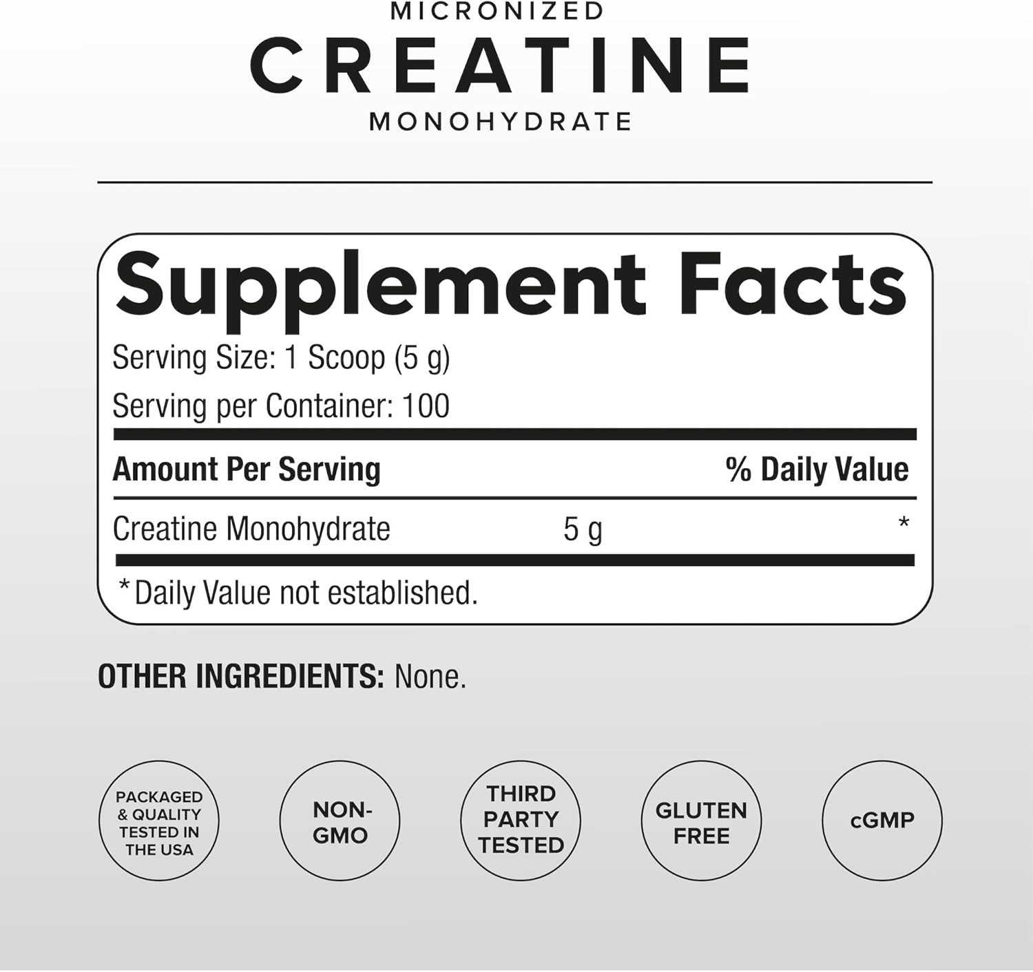 Puregen Labs Micronized Creatine Monohydrate Powder 500G – Pure, Unflavored, No