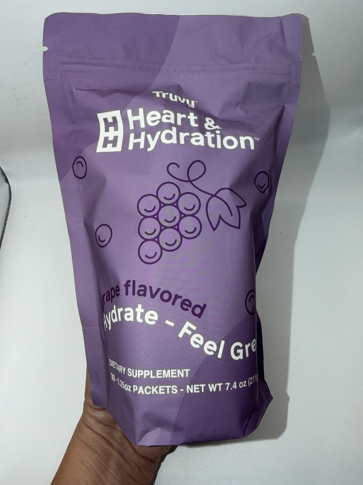LAST BAG- TruVision Truvy Heart & Hydration Grape Flavor 30 Pack New Sealed
