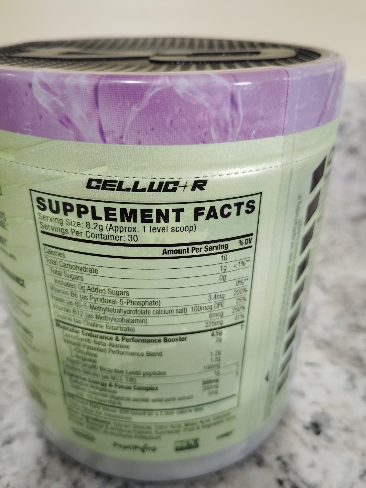 This is a Cellucor C4 Original Pre-Workout powder in the Grape Popsicle flavor.