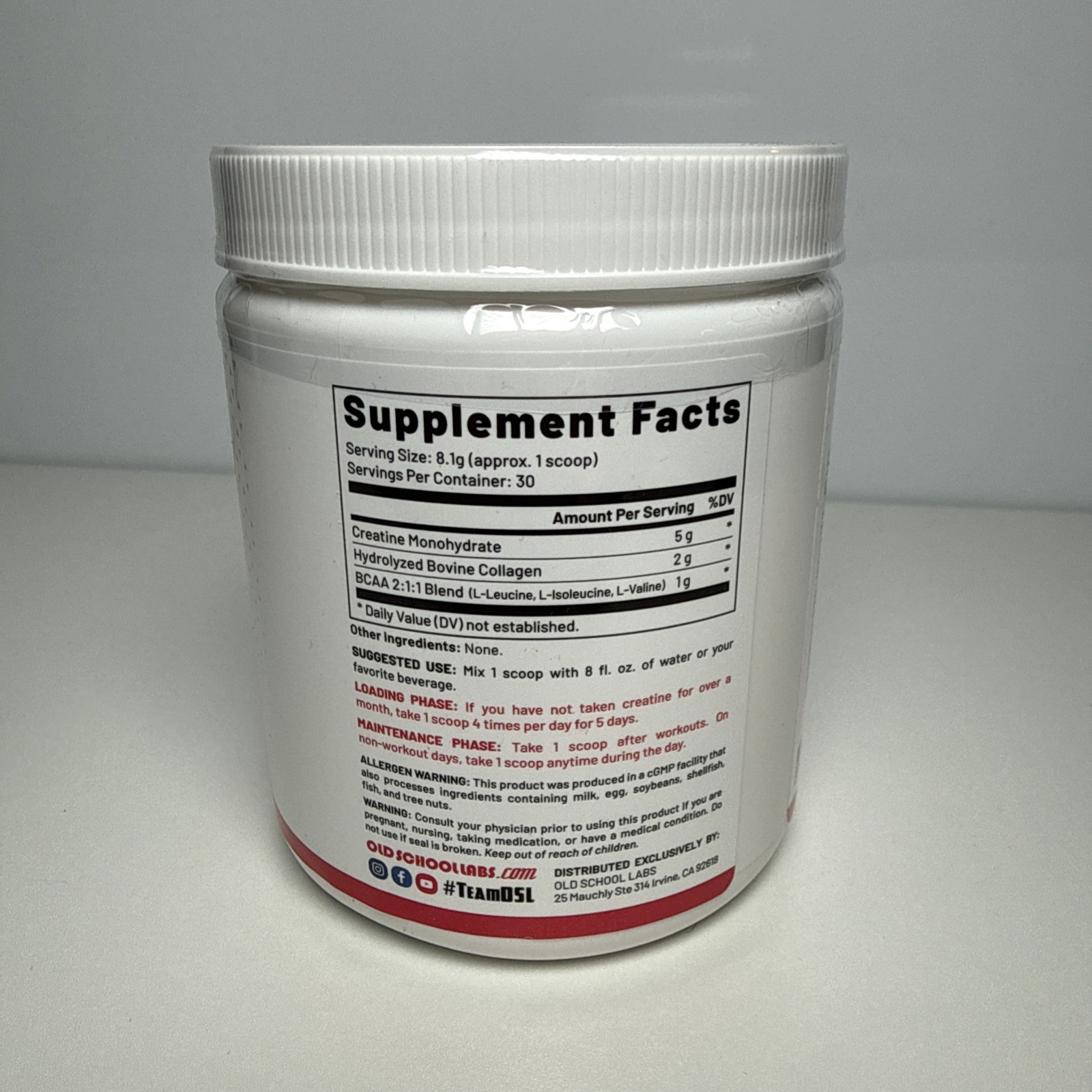 Old School Labs® Creatine Monohydrate for Women 243g/8.57oz. 30 Servings Powder