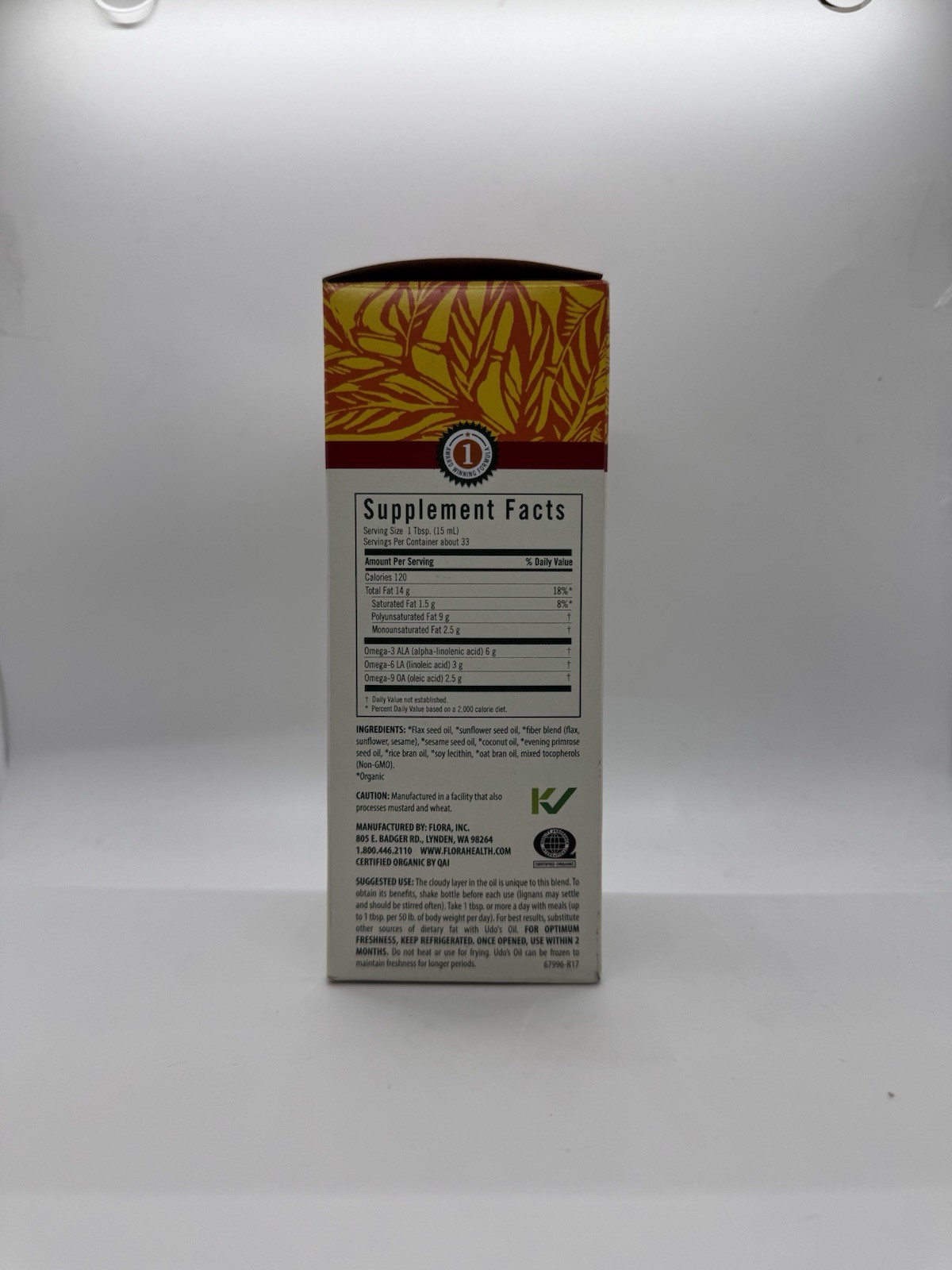 FOR CHARITY: Flora, Udo’s Choice, Omega 369 Blend Oil, 17 FL Oz