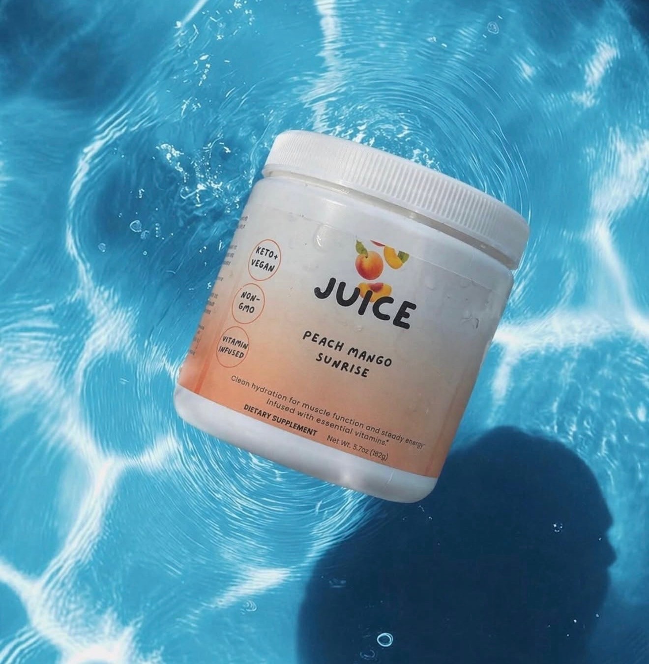JUICE ELECTROLYTES Peach Mango-zero sugar, Keto, non-GMO, B Vitamins