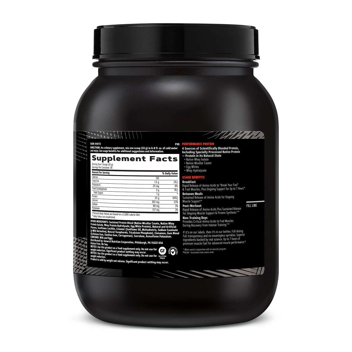GNC AMP Sustained Protein Blend – Cinnamon Toast (28 Servings) BB 6/27