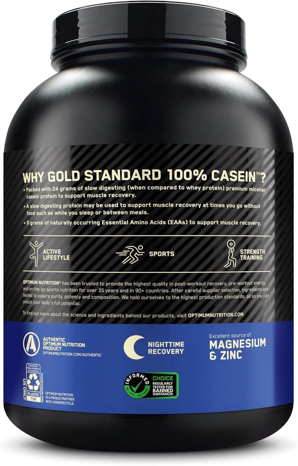 Optimum Nutrition 100% Gold Standard Casein Protein Chocolate Supreme 4 lbs