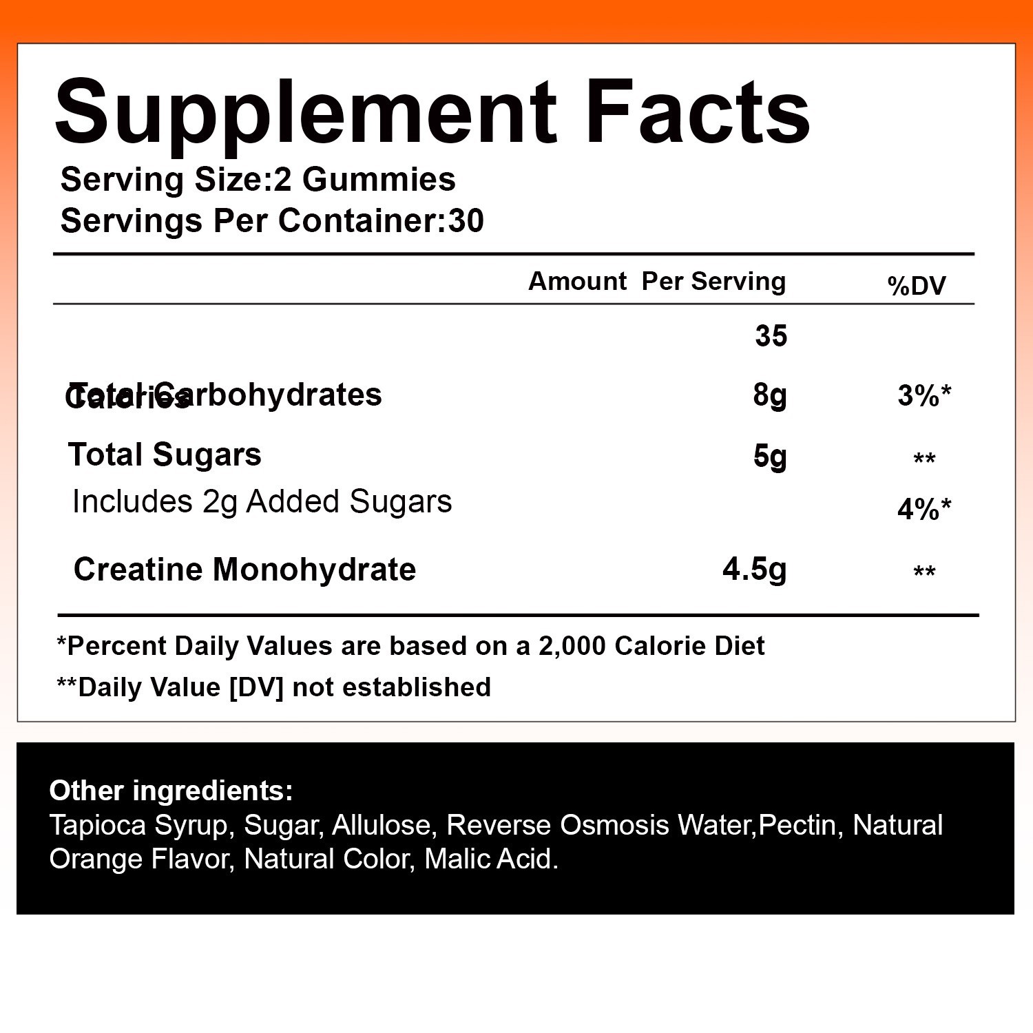 4500mg Creatine Monohydrate Gummies Workout Performance Muscle Recovery 60 Gummy