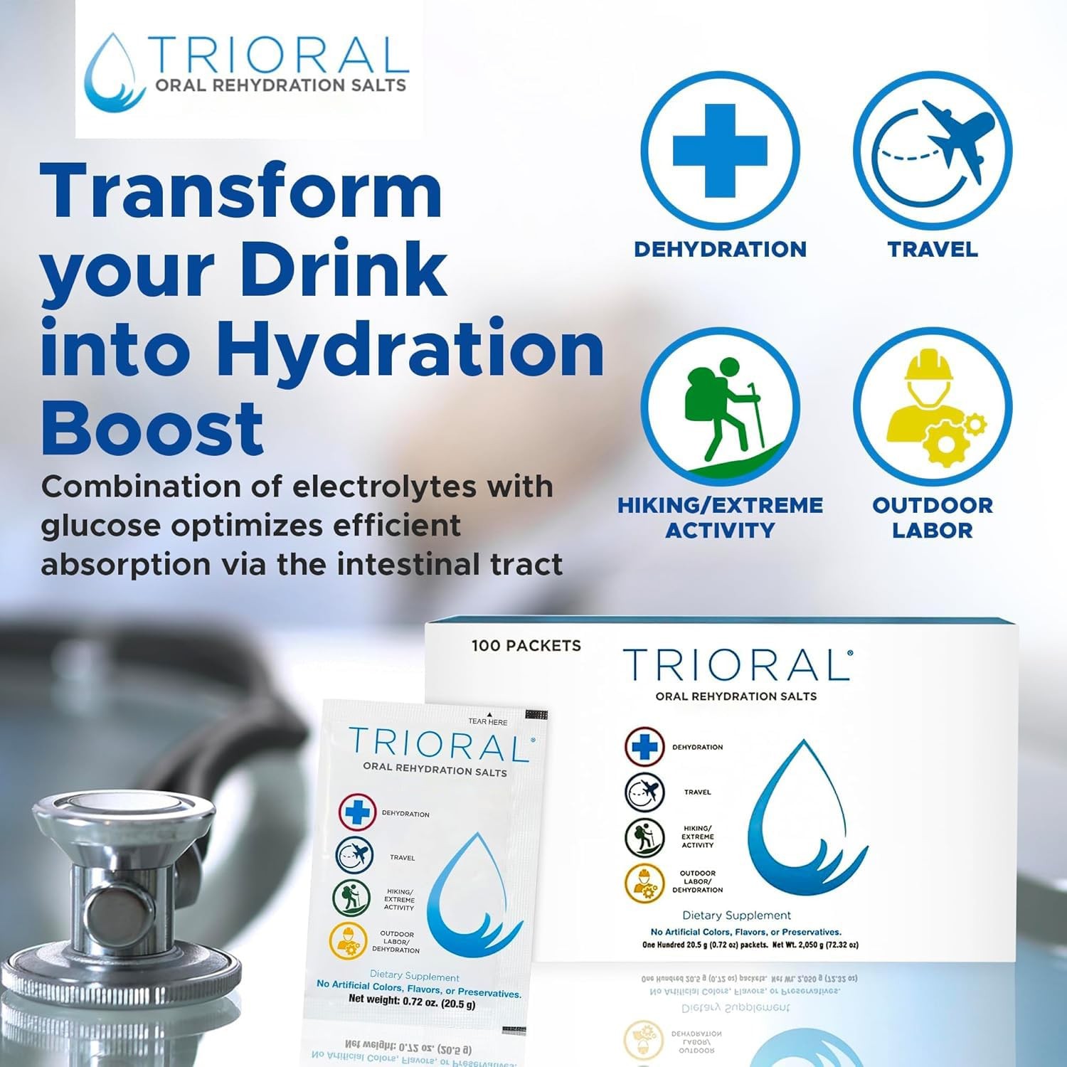 TRIORAL Electrolyte Powder Oral Rehydration Salts – Supports Hydration