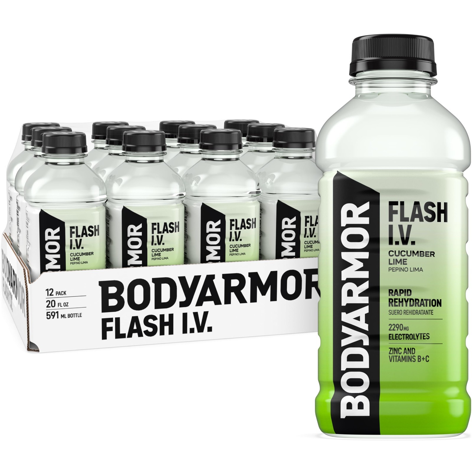 Electrolyte Hydration Drink with Coconut Water, Cucumber Lime Flavor, 20 Fl Oz,