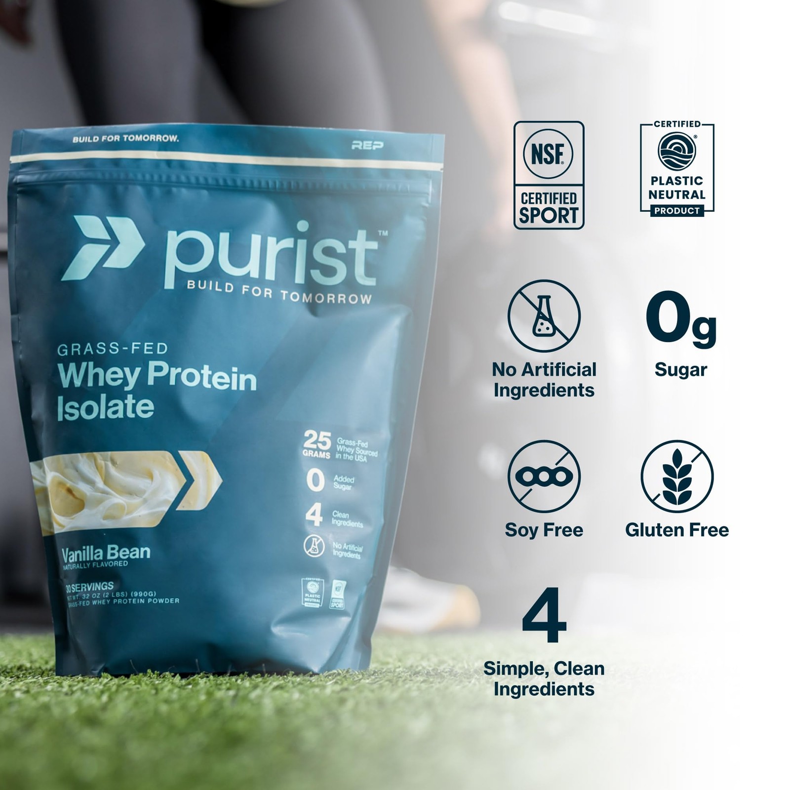 PURIST REP Whey Protein Powder, Premium Milk Chocolate Grassfed Isolate,Worko…