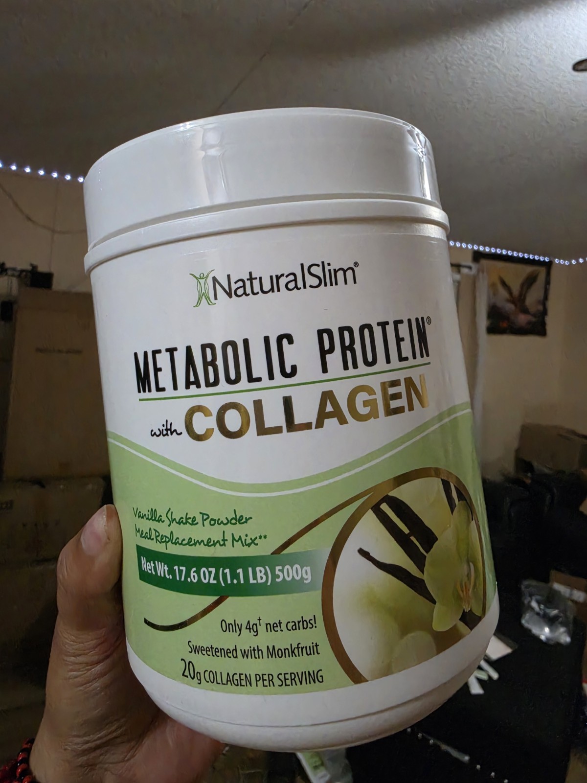 NaturalSlim Protein Shake Meal Replacement w/ Collagen Vanilla Powder 17.6oz