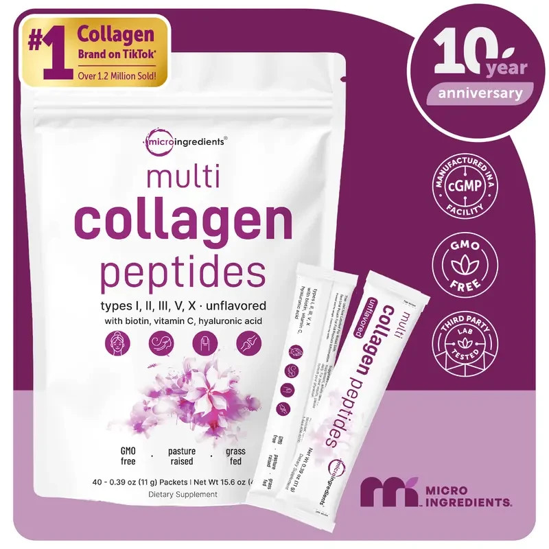 Micro Ingredients Multi Collagen Peptides Powder – Hydrolyzed Protein Peptides