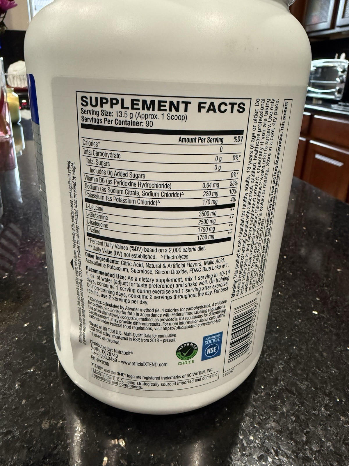 2x XTEND The Original 7G BCAA Blue Raspberry Ice 90 Servings Sealed Exp 09/2027