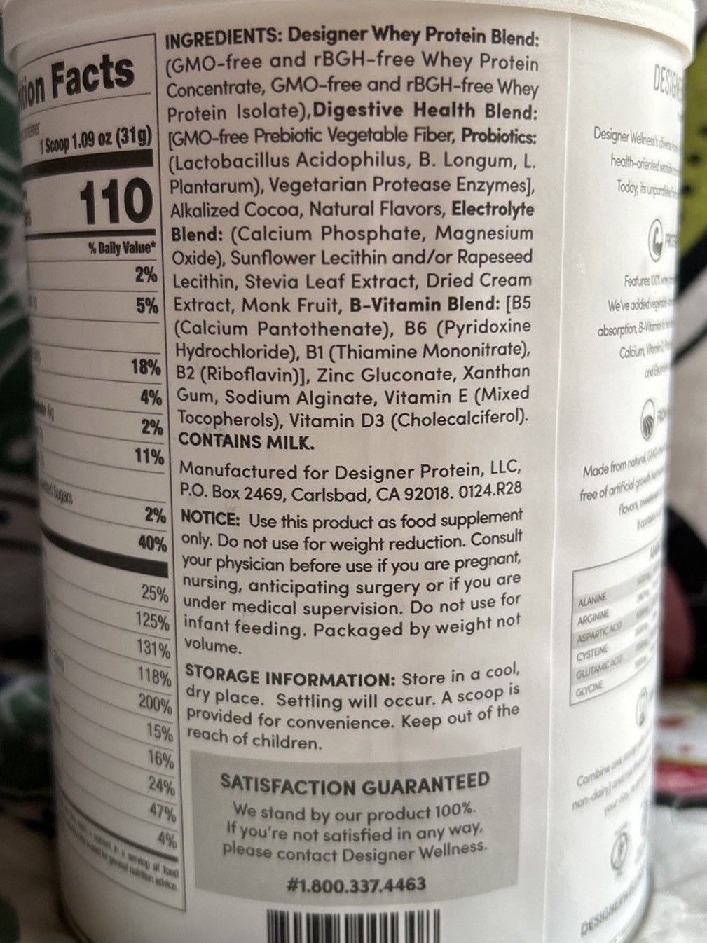 Designer Whey 20 g Natural Protein Powder w Probiotics Gourmet Chocolate 12 oz