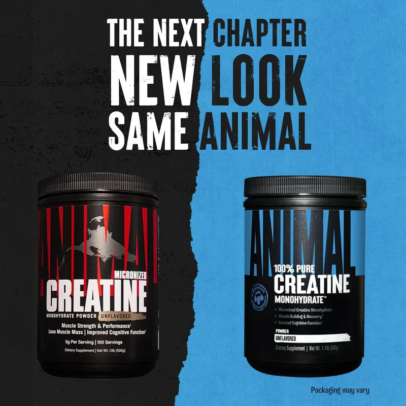Universal Animal Micronized Creatine Monohydrate Powder Unflavored 3 Sizes New