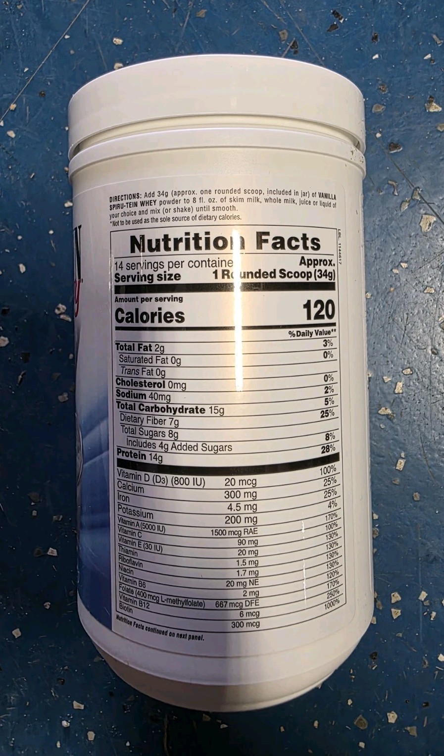 Nature’s Plus Spiru-Tein Whey Protein Powder Meal Vanilla 1.05lb