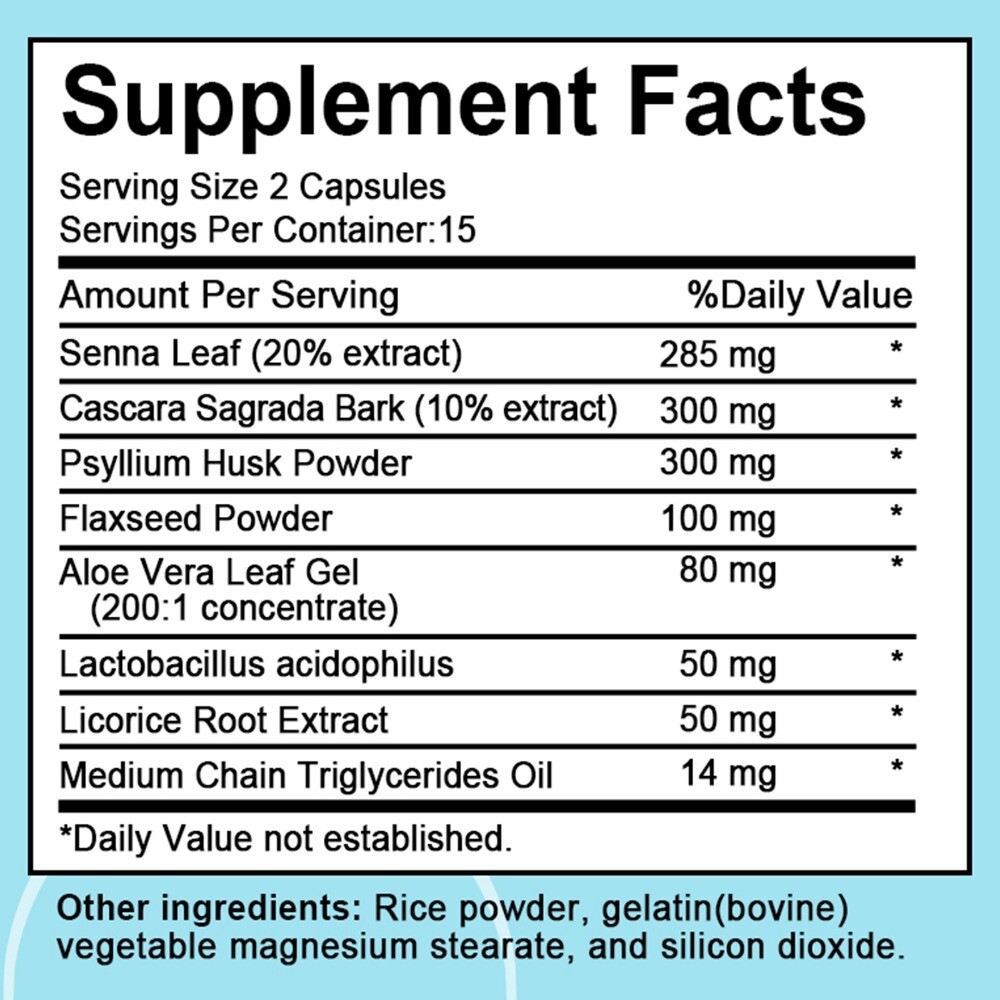 15 Day Cleanse – 30 Capsules – Gut Support Colon Cleansing & Detox Supplement