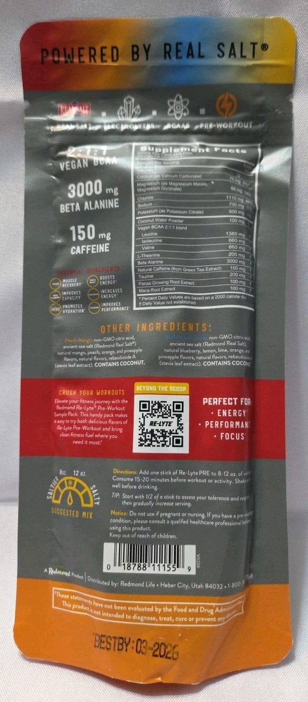 Re-Lyte Pre-Workout Drink Mix 4 Stick Sampler Pack – Clean Energy