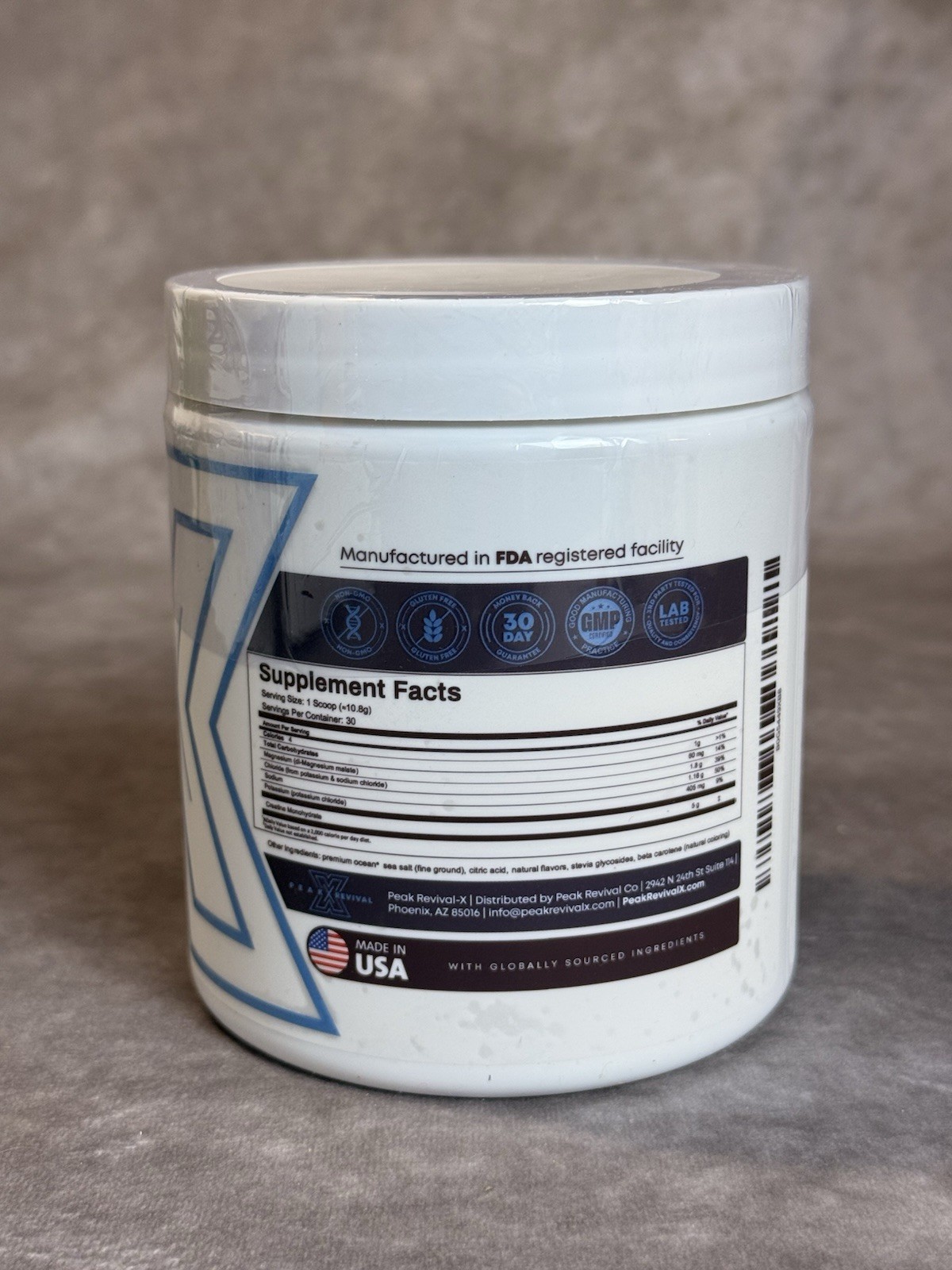 Peak Revival-X Creatine Monohydrate Electrolytes Powder Icy Blue Raspberry 324g