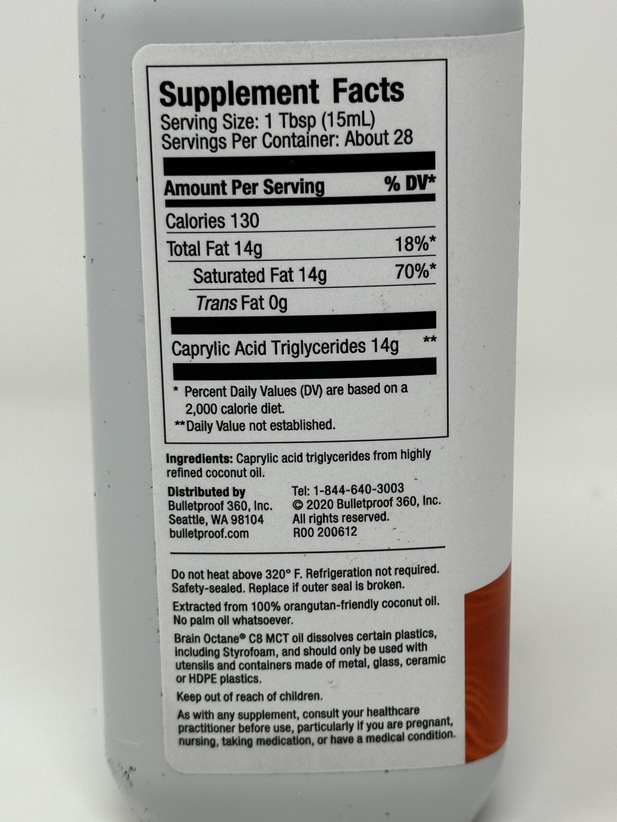( 2 ) Bulletproof Brain Octane C8 MCT Oil – 14 fl oz BB 01/15/2026