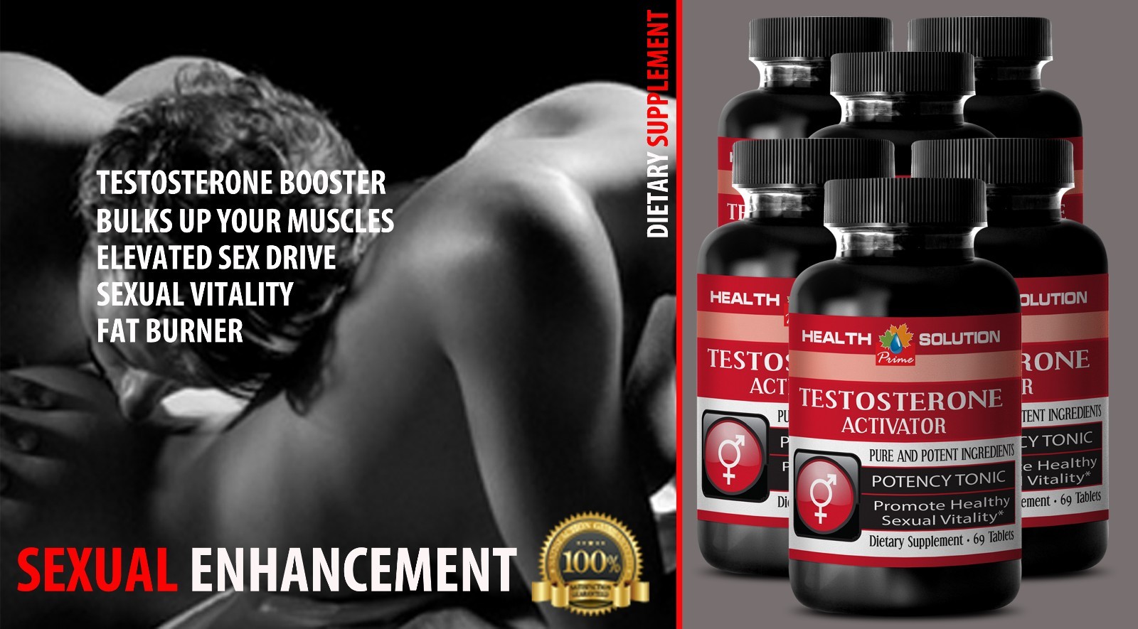 TESTOSTERONE ACTIVATOR – Made in USA Lose Weight Gain Muscle 3 Bottles