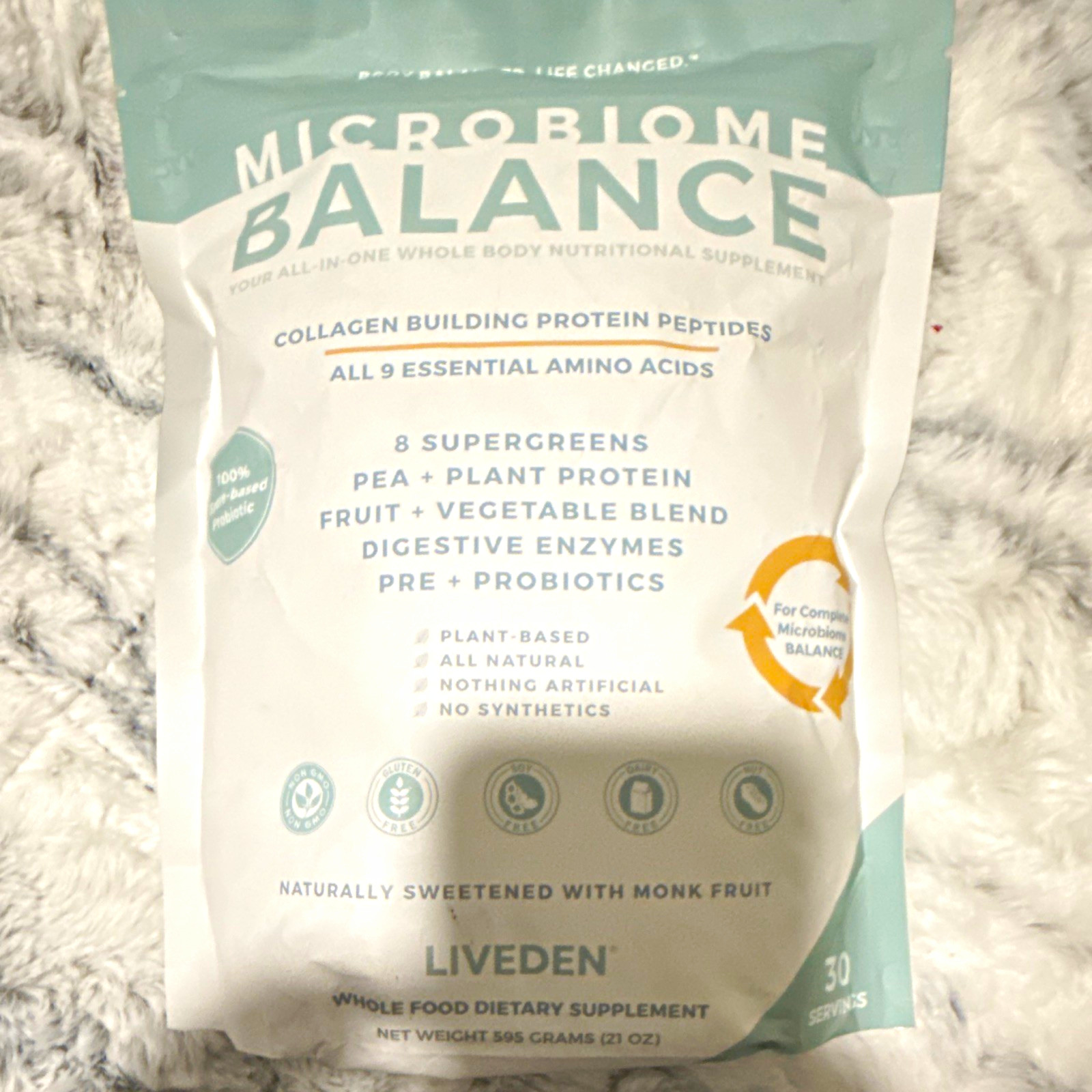Soil to Soul Microbiome Balance Plant-Based Powder Digestive Support 21oz 30